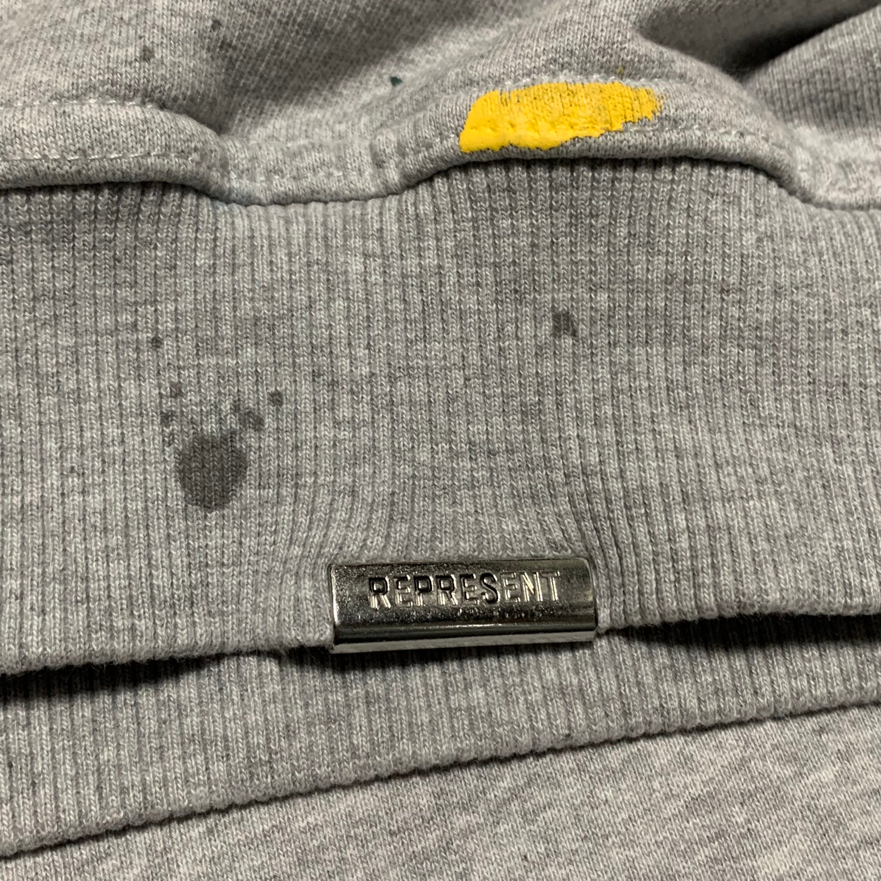 Represent XS Bespoke Commissions Grey Sweater Sweatshirt Crewneck Paint Splatter