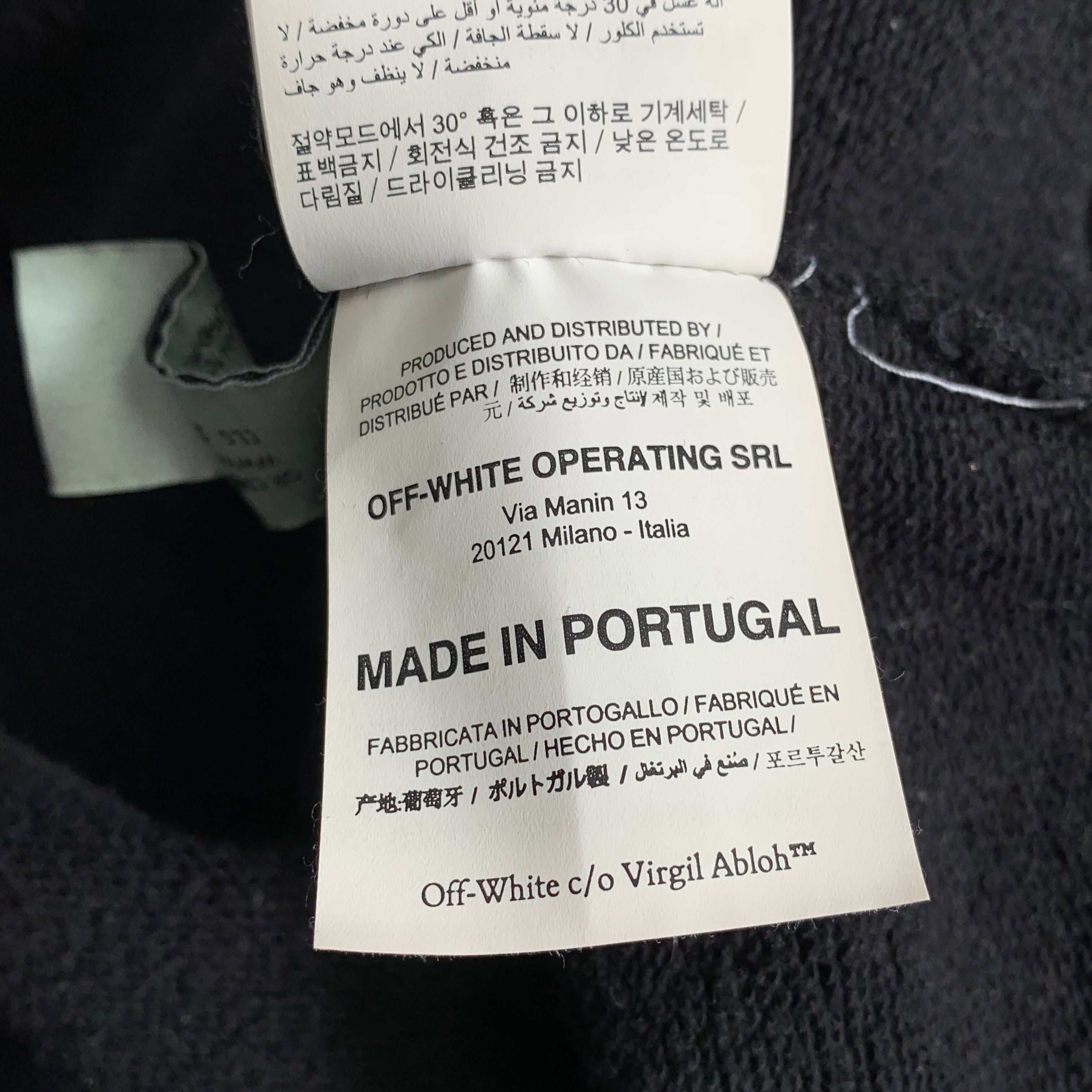 Off White Large Hoodie Marker Arrows Black Hoodie Virgil Abloh Blue Graphic