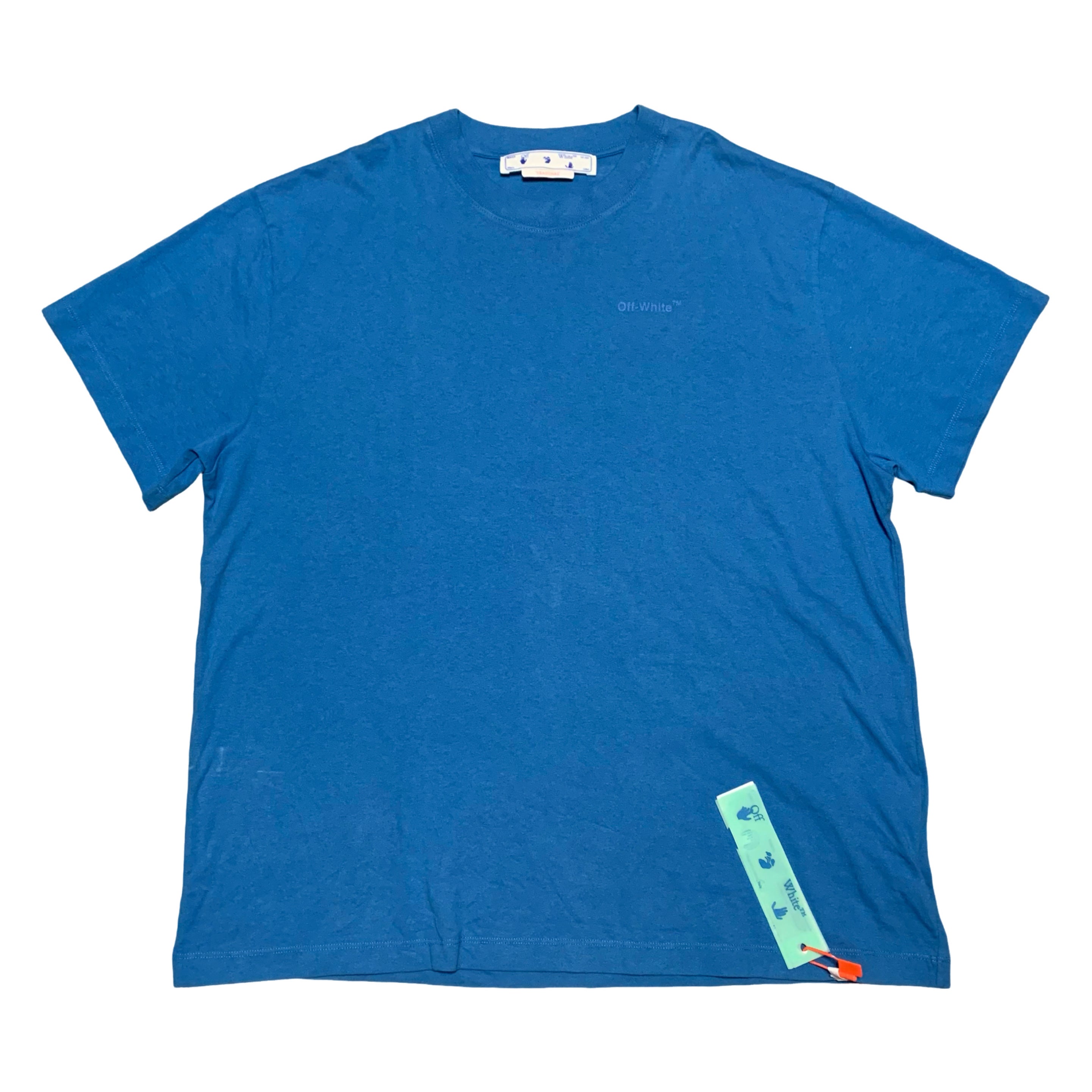 Off White XL Diag Tab Blue Tee Virgil Abloh