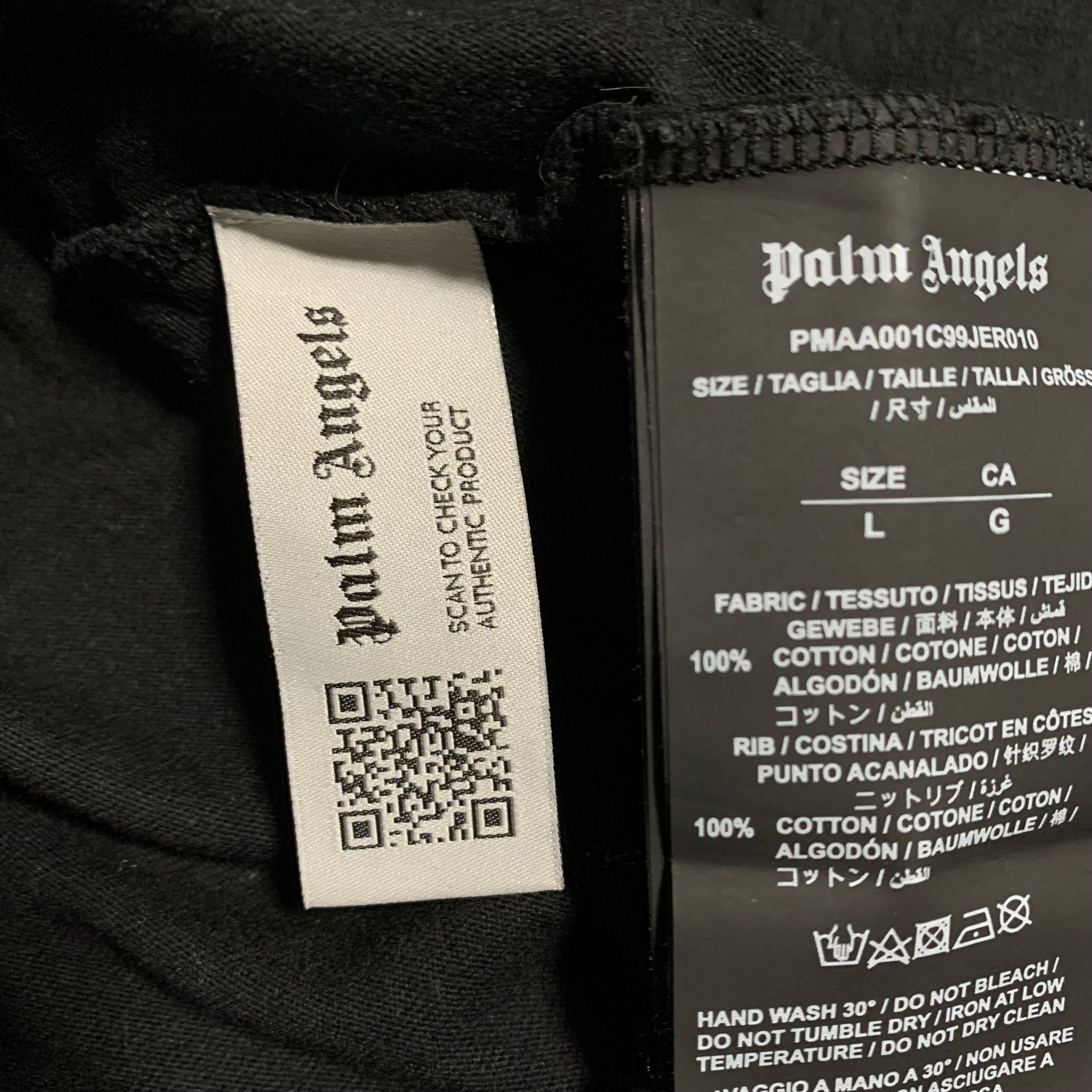 Palm Angels Large Las Vegas Sprayed Black Tee