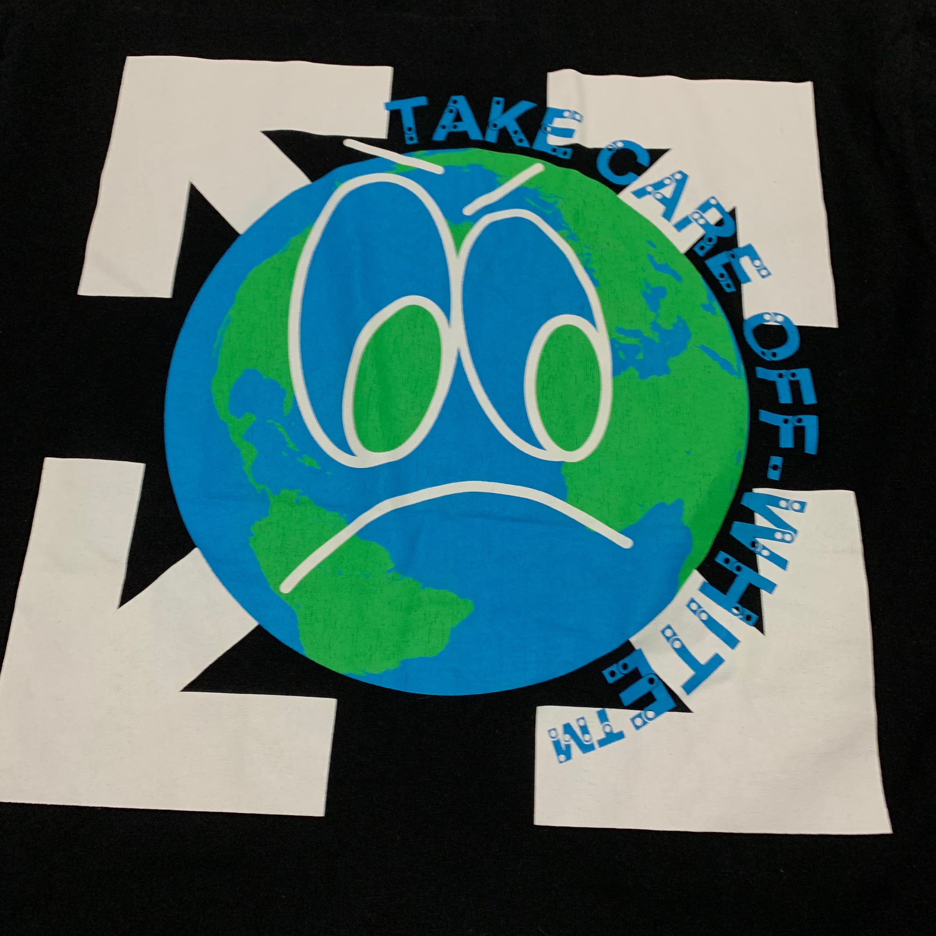 Off White Large Take Care Arrows Black Tee Virgil Abloh Earth