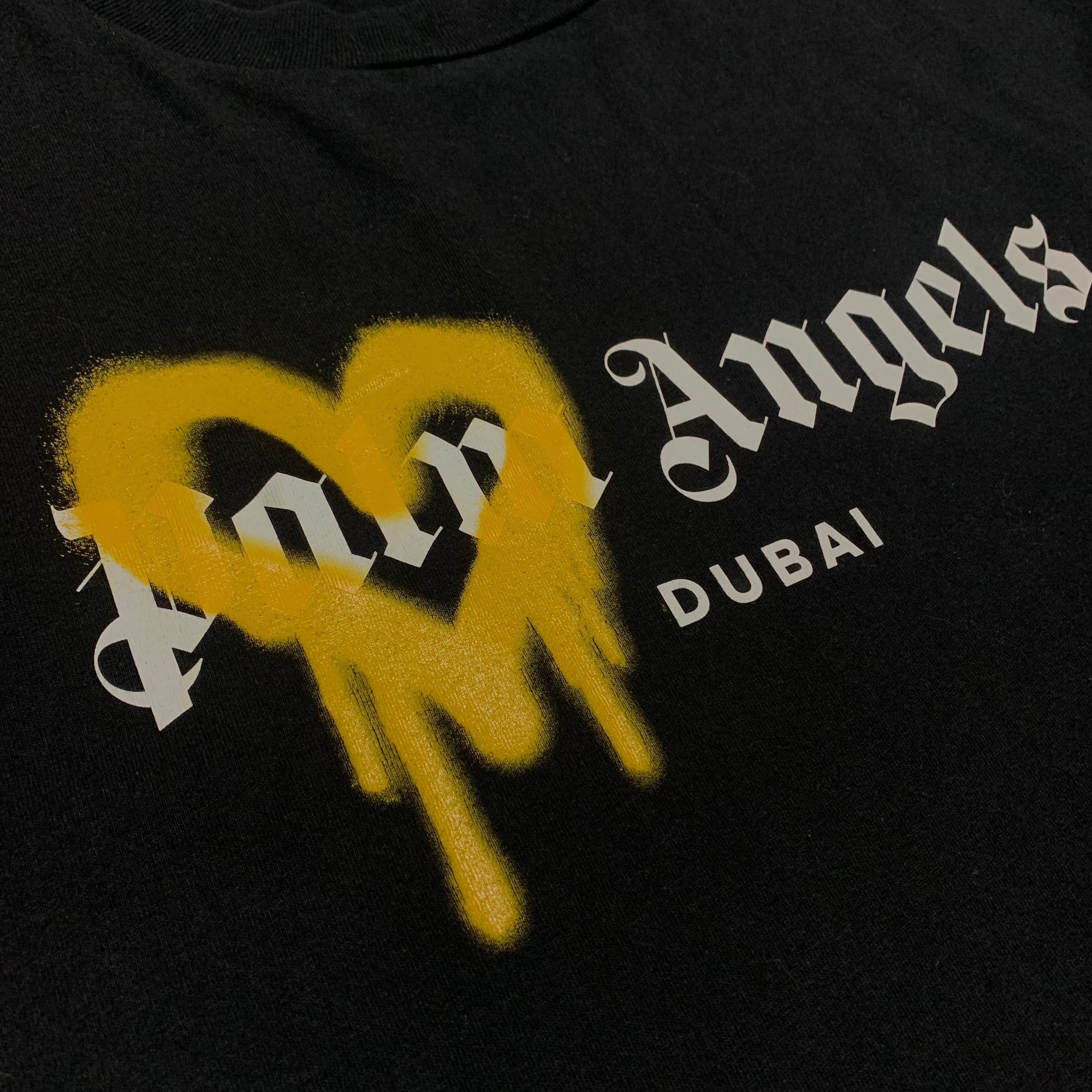 Palm Angels Large Dubai Sprayed Heart Black Tee