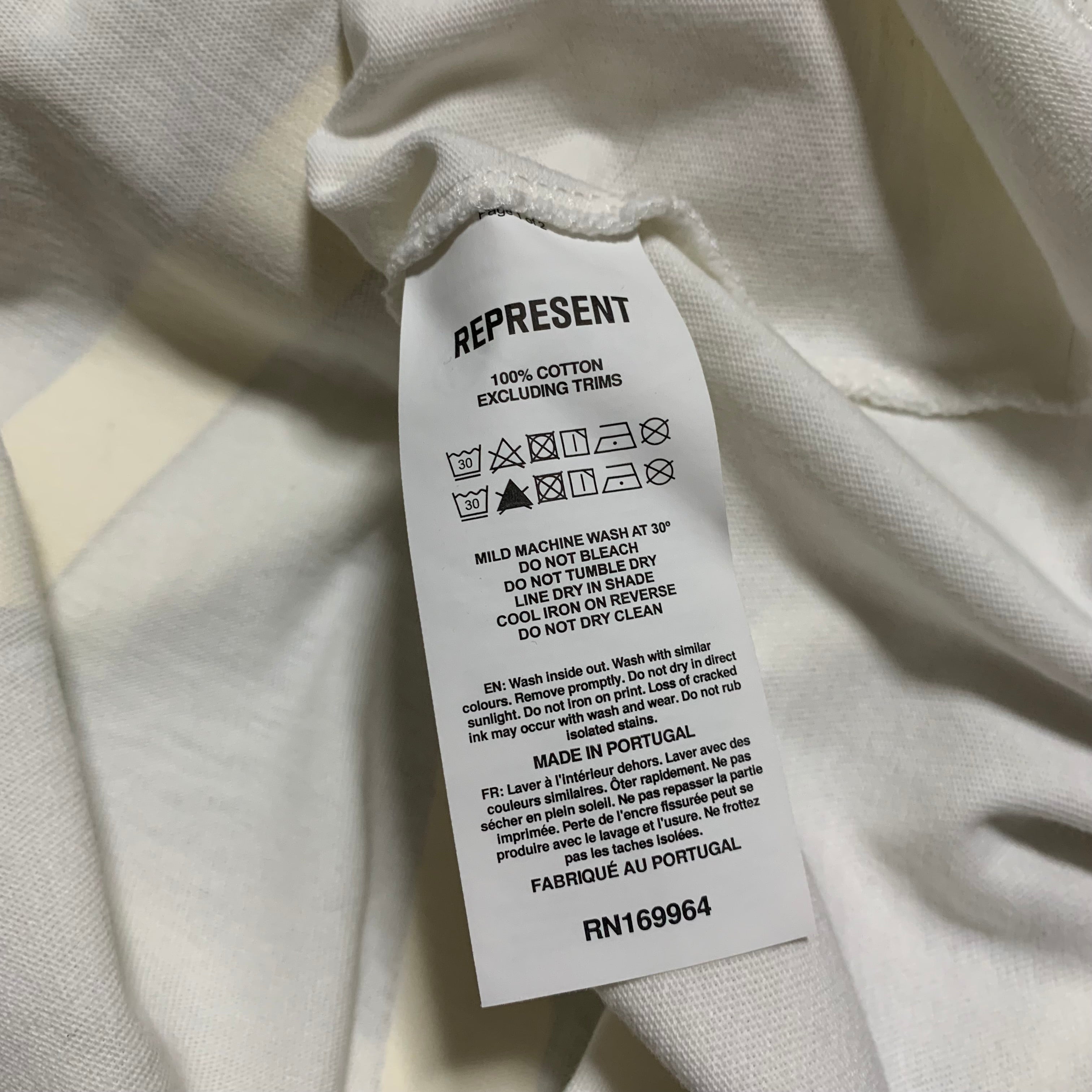 Represent Medium Masking Tape Initial Flat White Tee