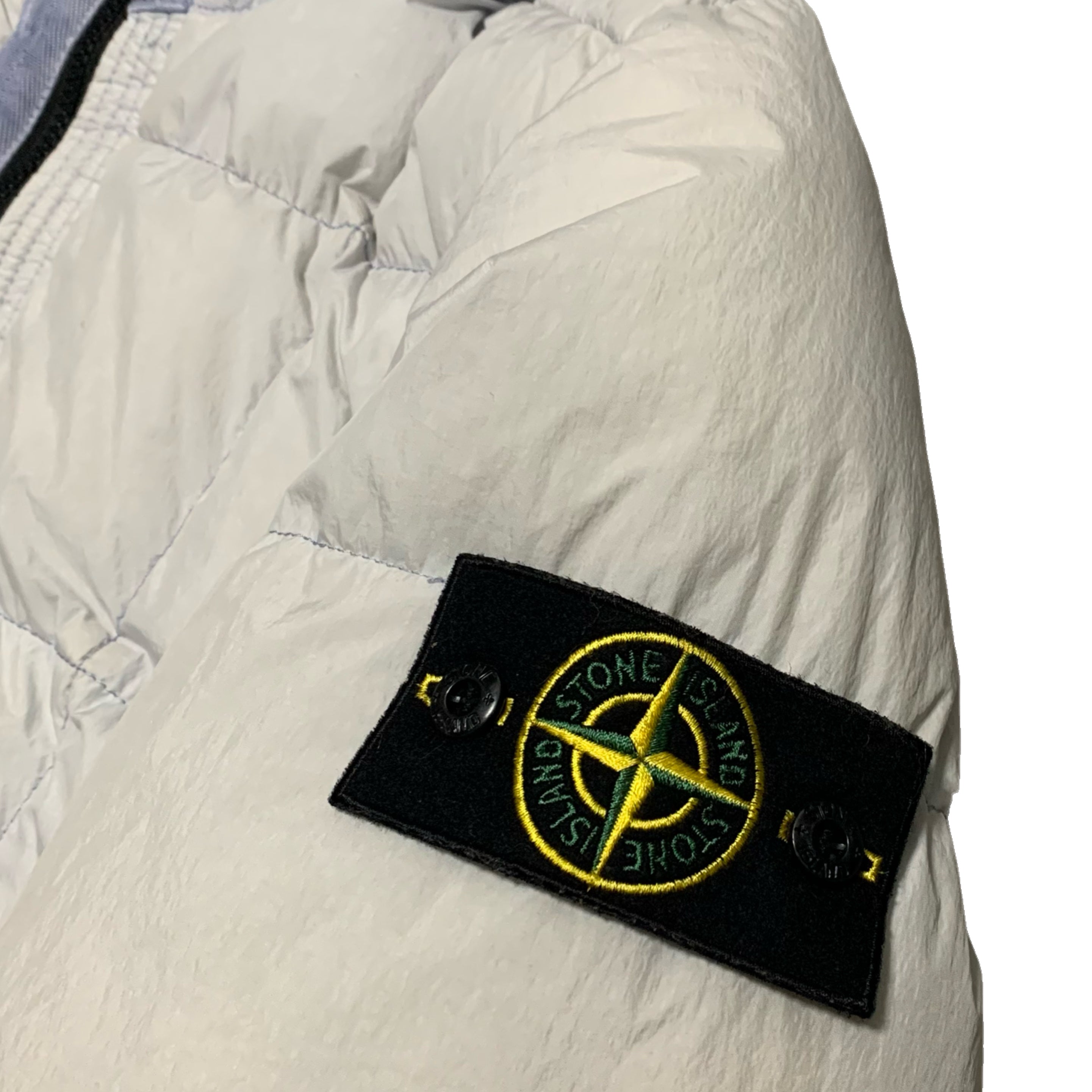 Stone Island Small Puffer Jacket Crinkle Reps Nylon Down Filled Parka Ice Blue 2018