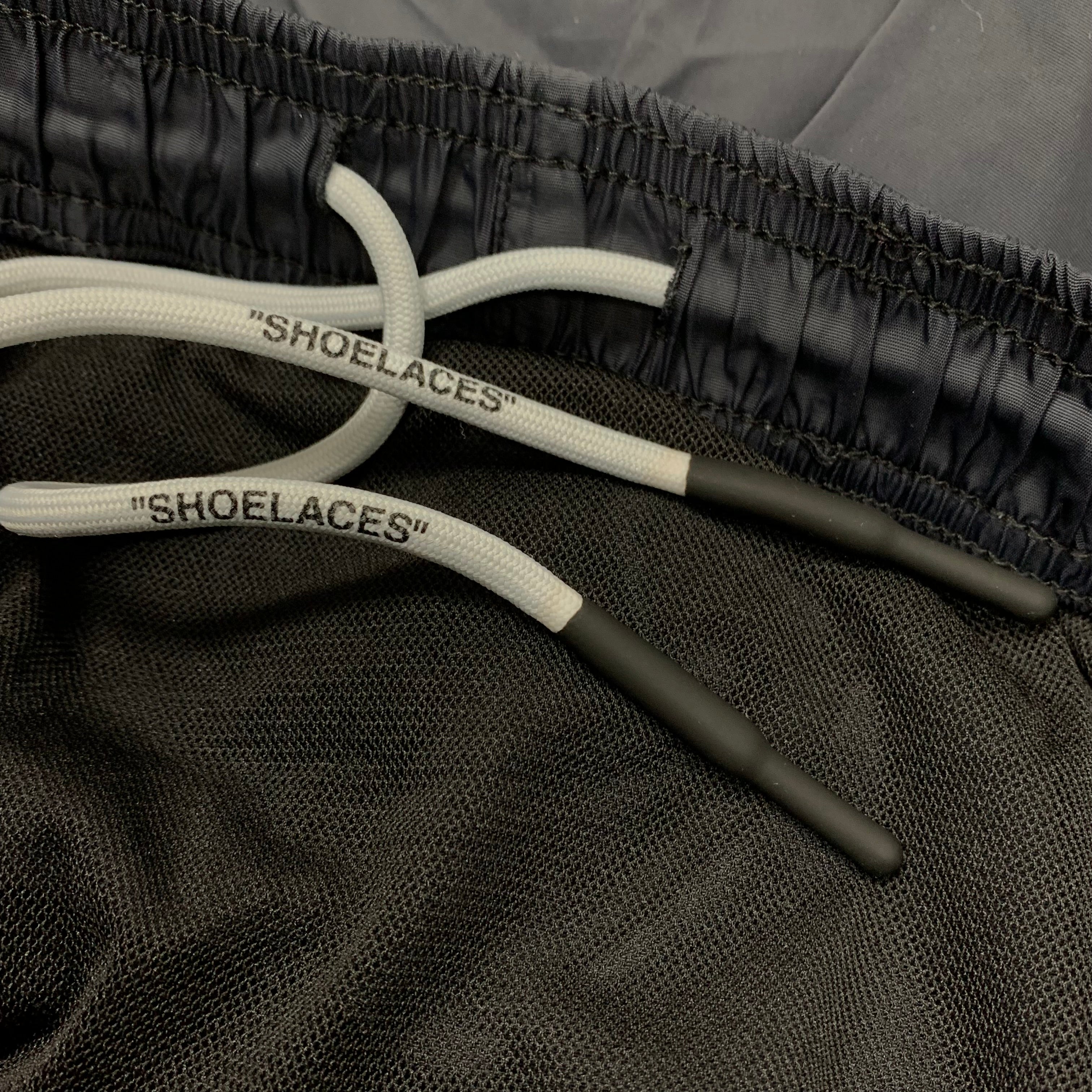 Off White Small Swim Shorts Graffiti Black Shorts Virgil Abloh