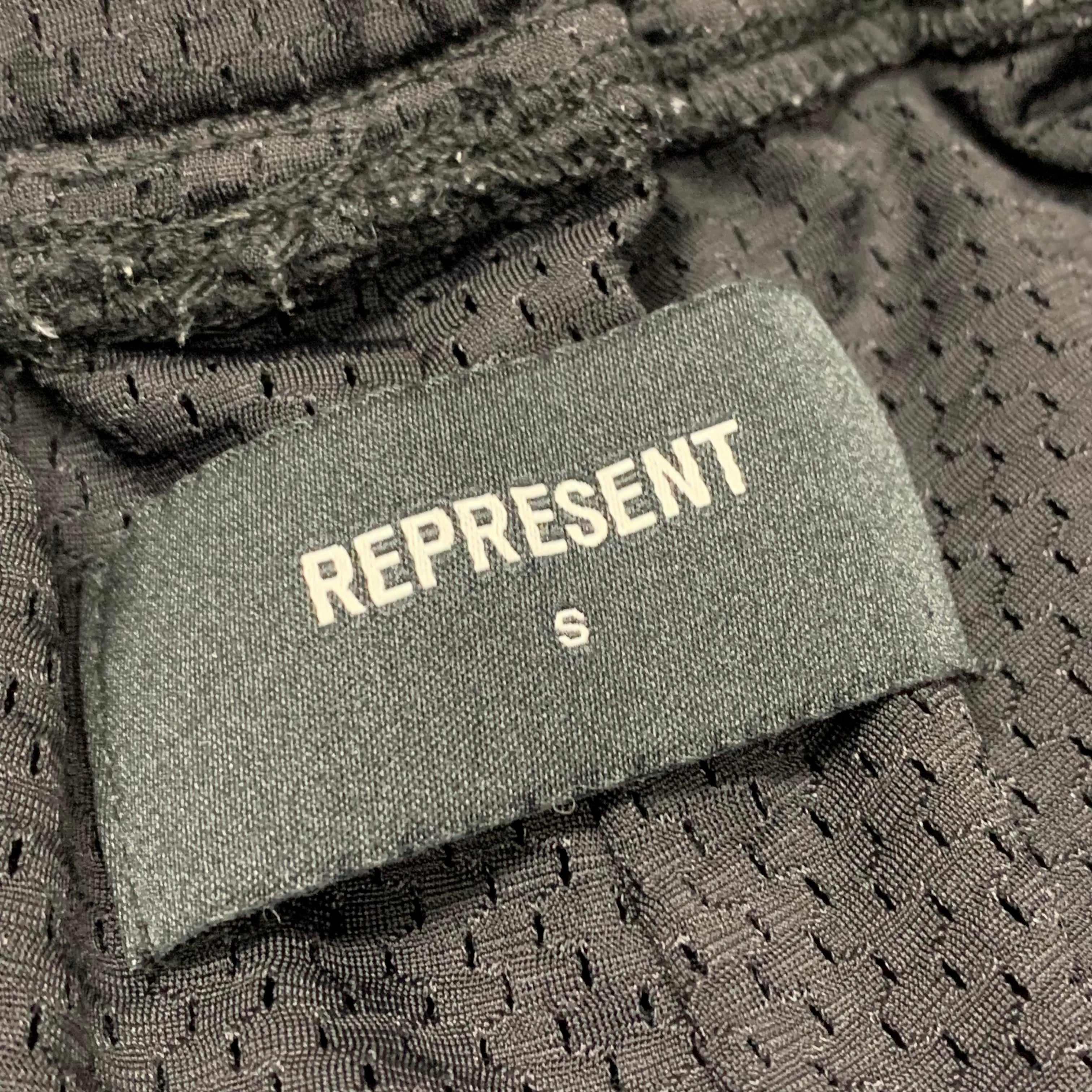 Represent Small Shorts Initial Black Mesh Bottoms