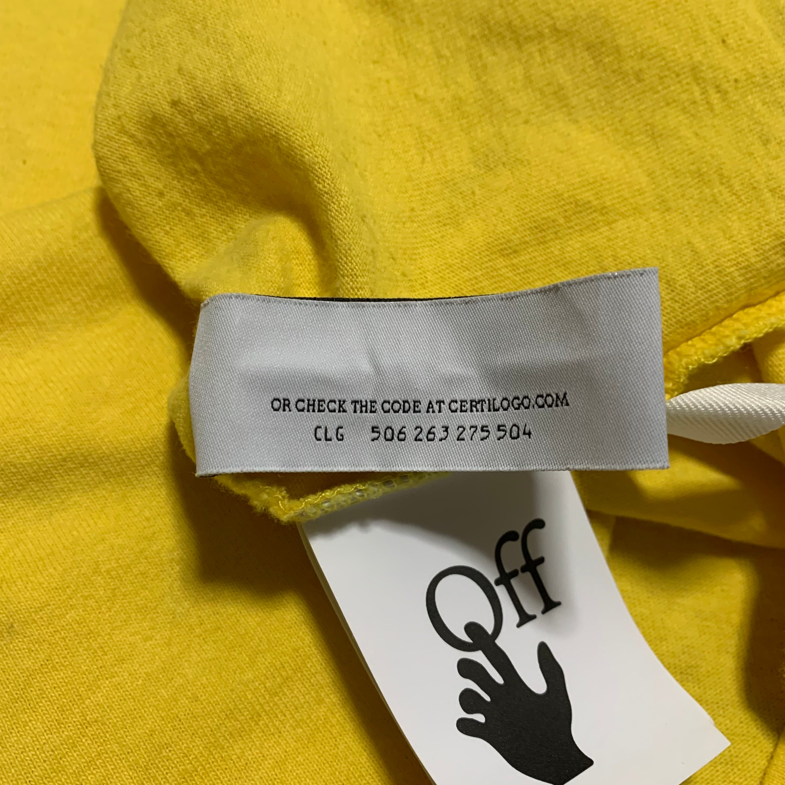 Off White Small Graffiti Arrows Yellow Tee Virgil Abloh