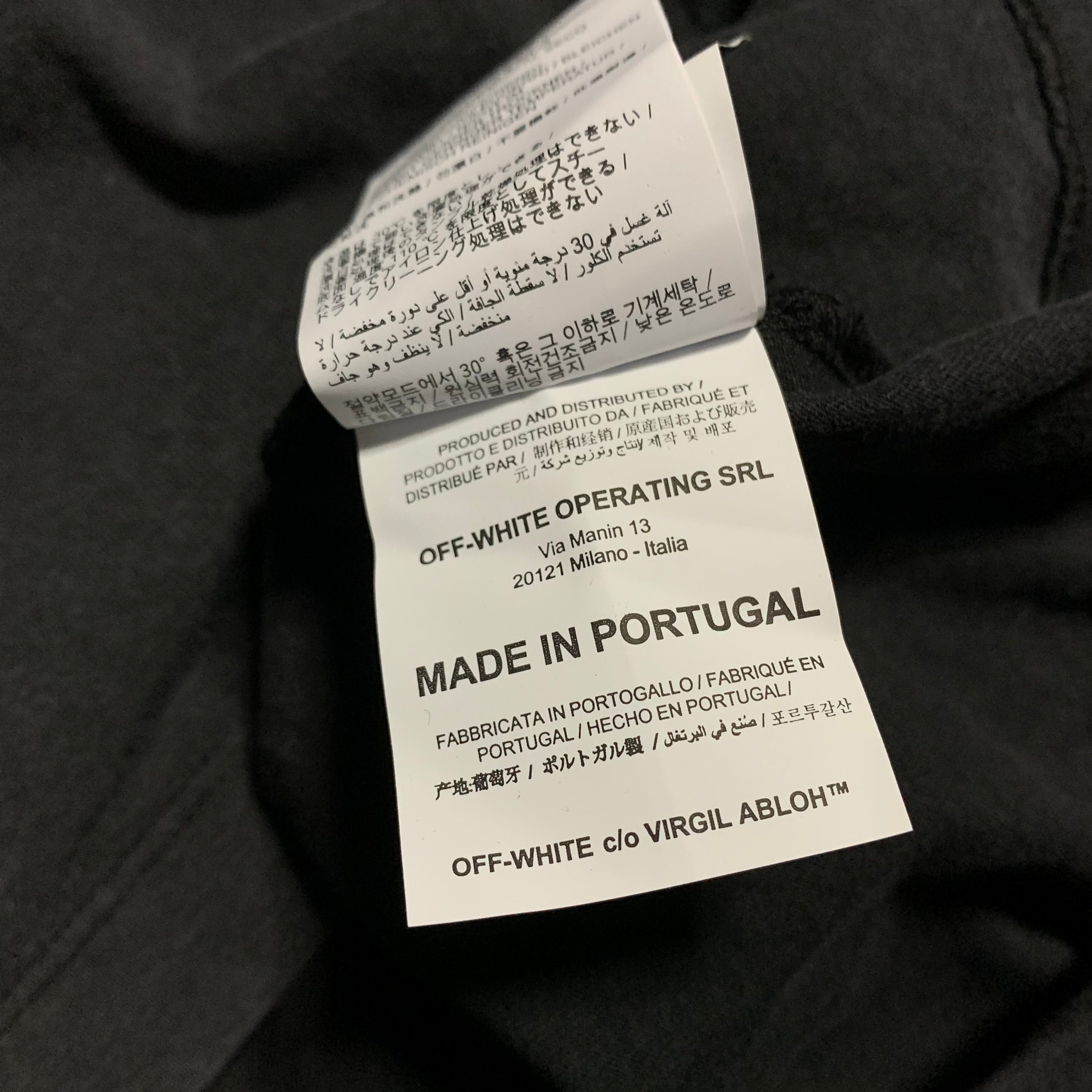 Off White XL Hardcore Caravaggio Off Black Tee Virgil Abloh