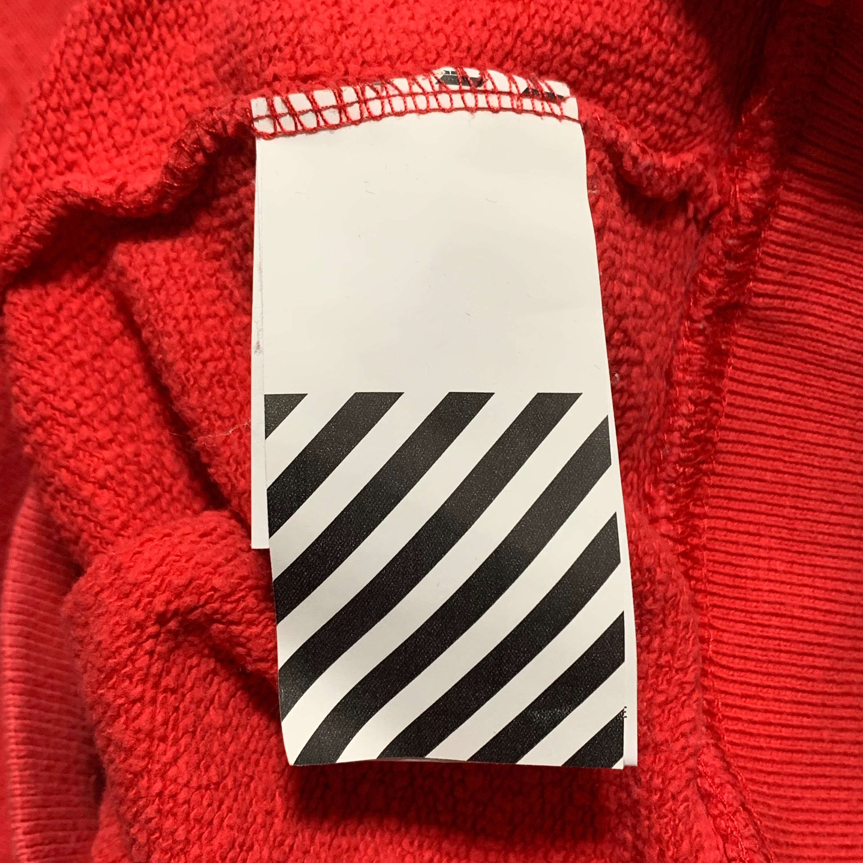 Off White Large Outline Arrows Red Hoodie Virgil Abloh