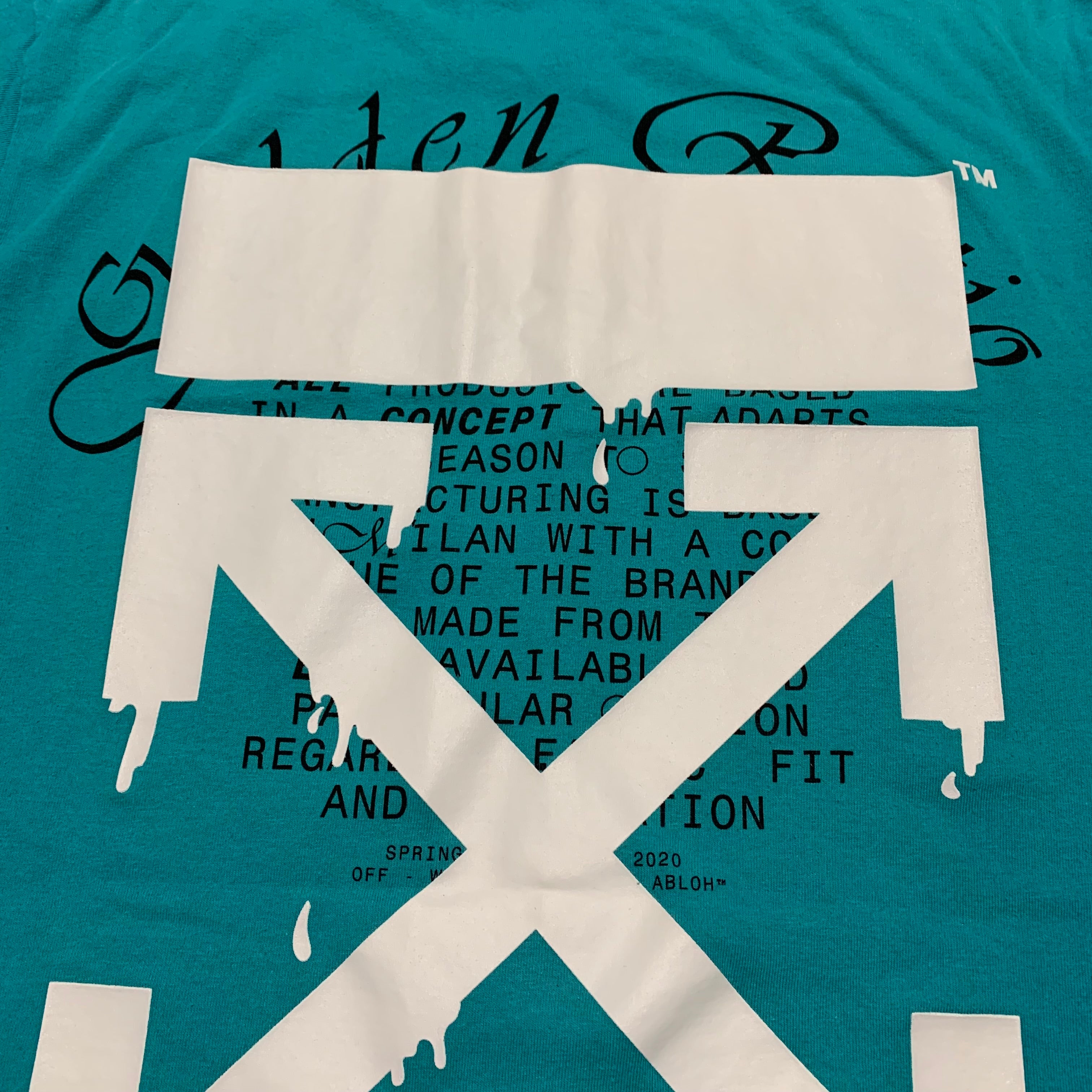 Off White Small Dripping Arrows Blue Tee Virgil Abloh