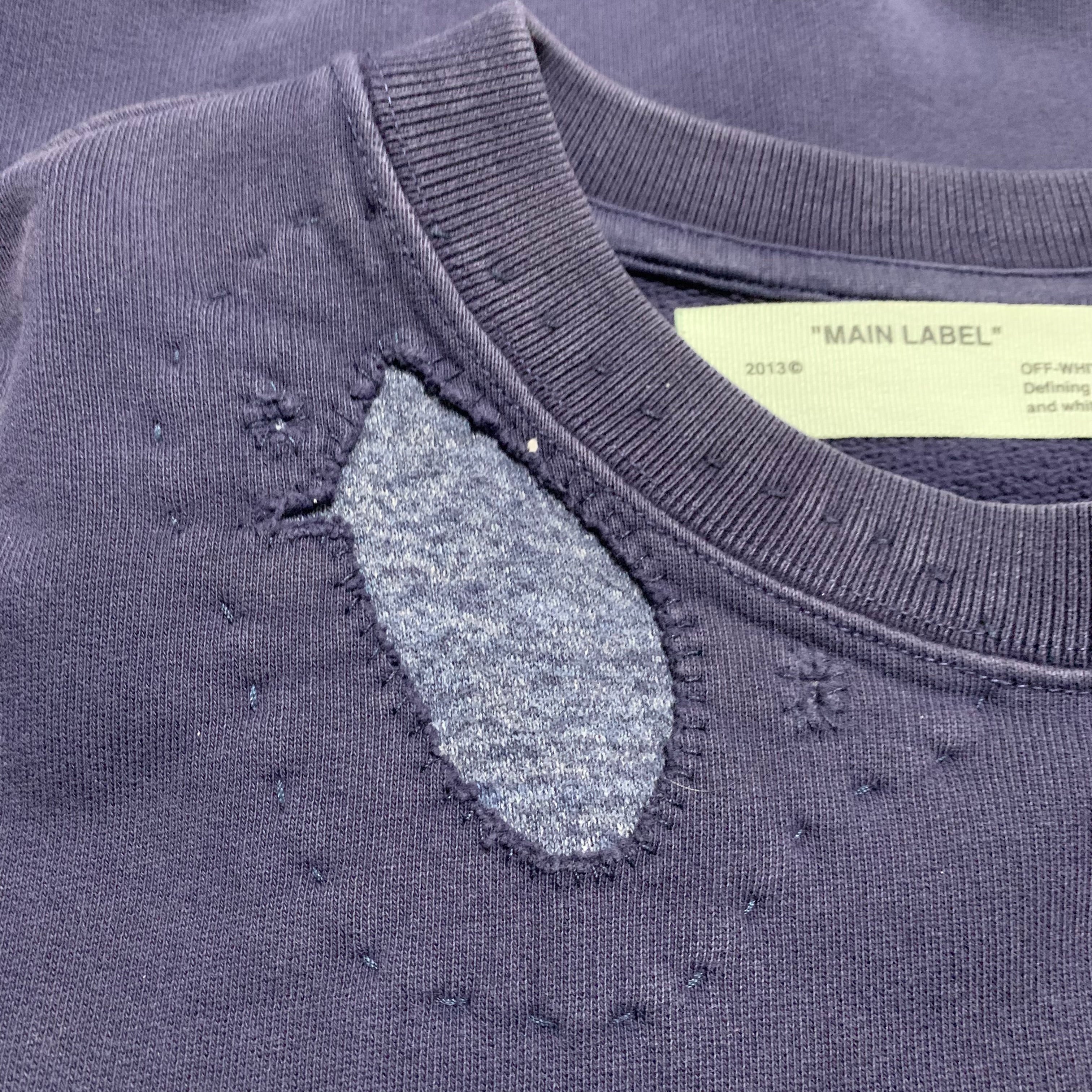 Off White Medium Church Crew Blue Sweatshirt Virgil Abloh