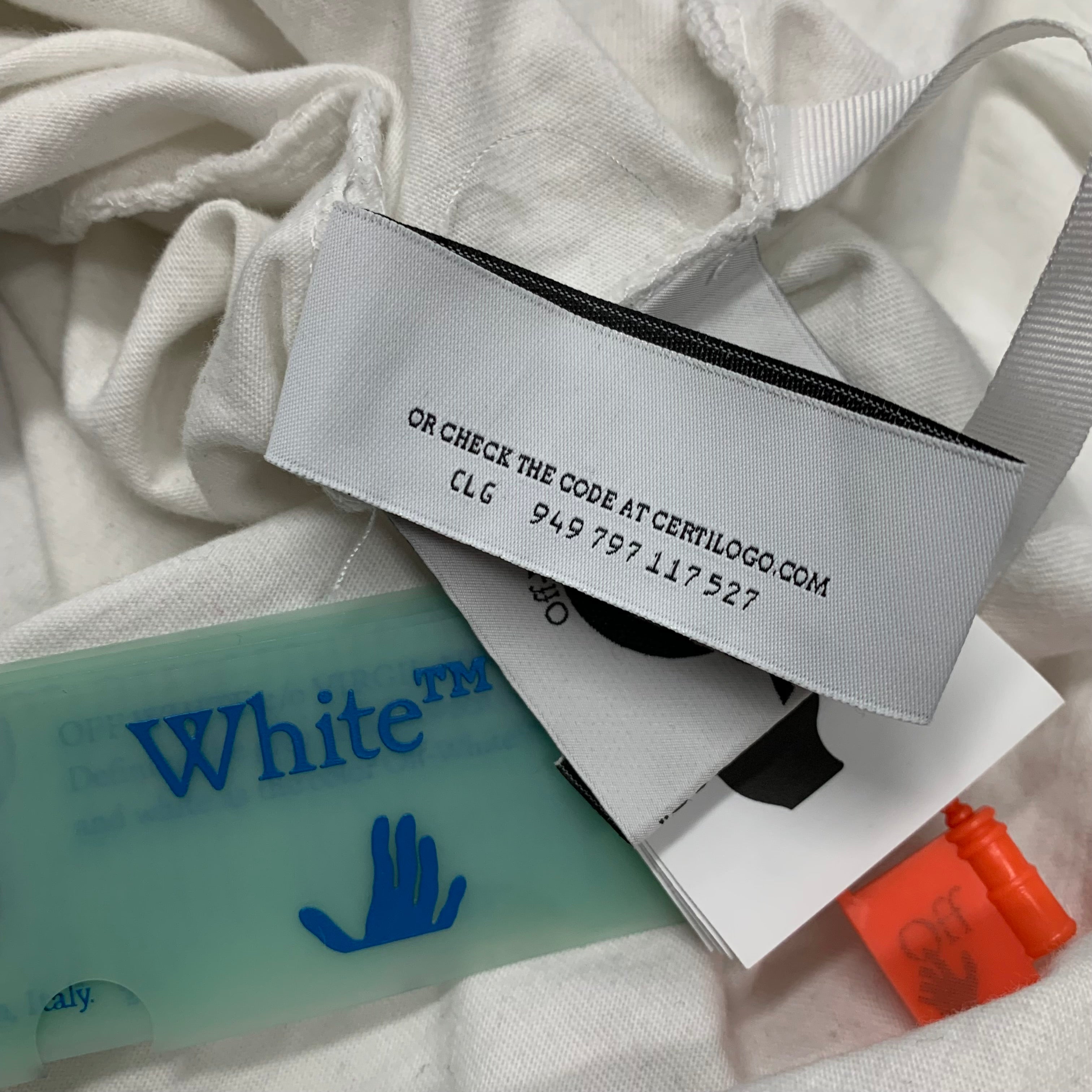 Off White Small Tee 70s Type Casual White T-Shirt Virgil Abloh