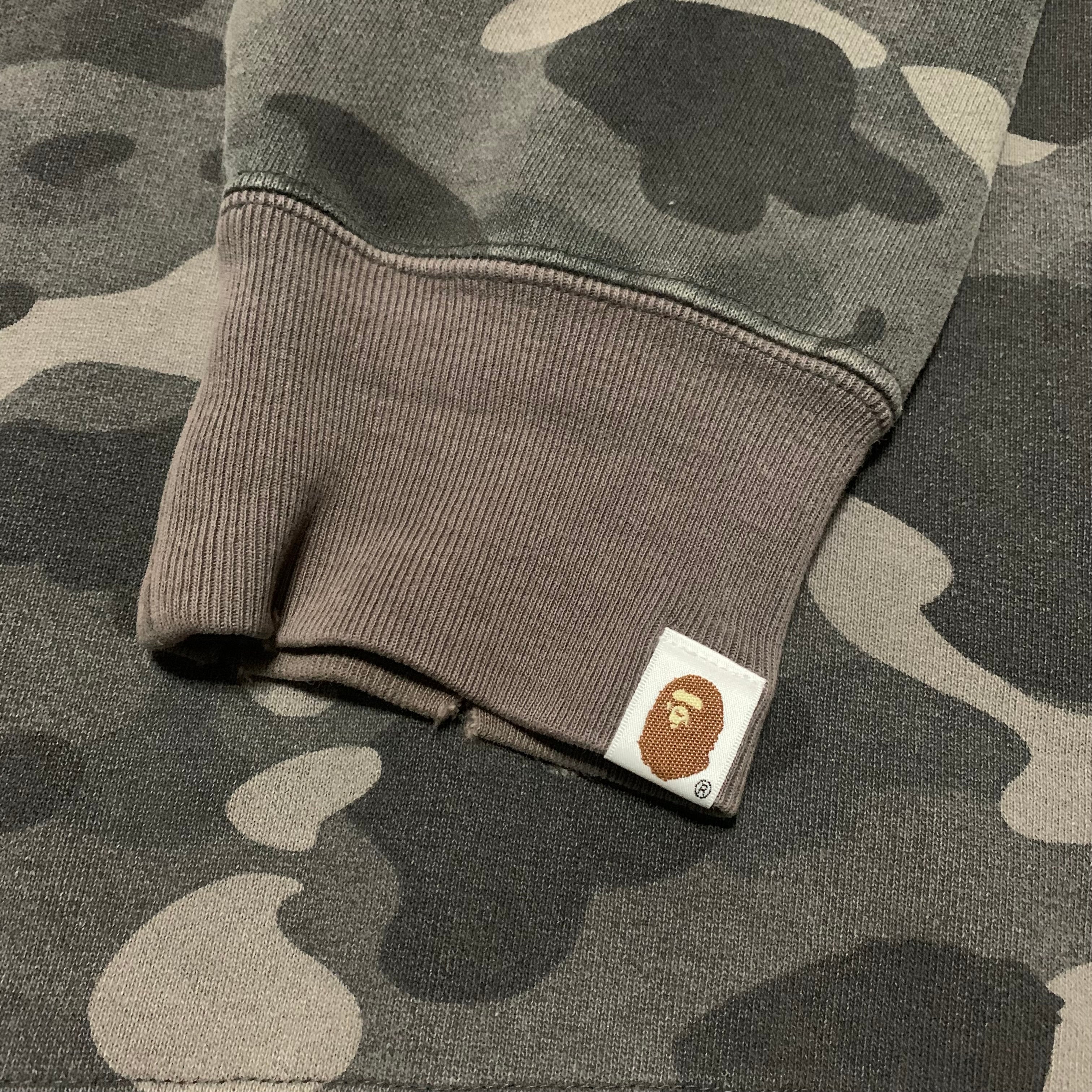 Bape Large Grey Camo Oversized Sweatshirt Crewneck Distressed A Bathing Ape
