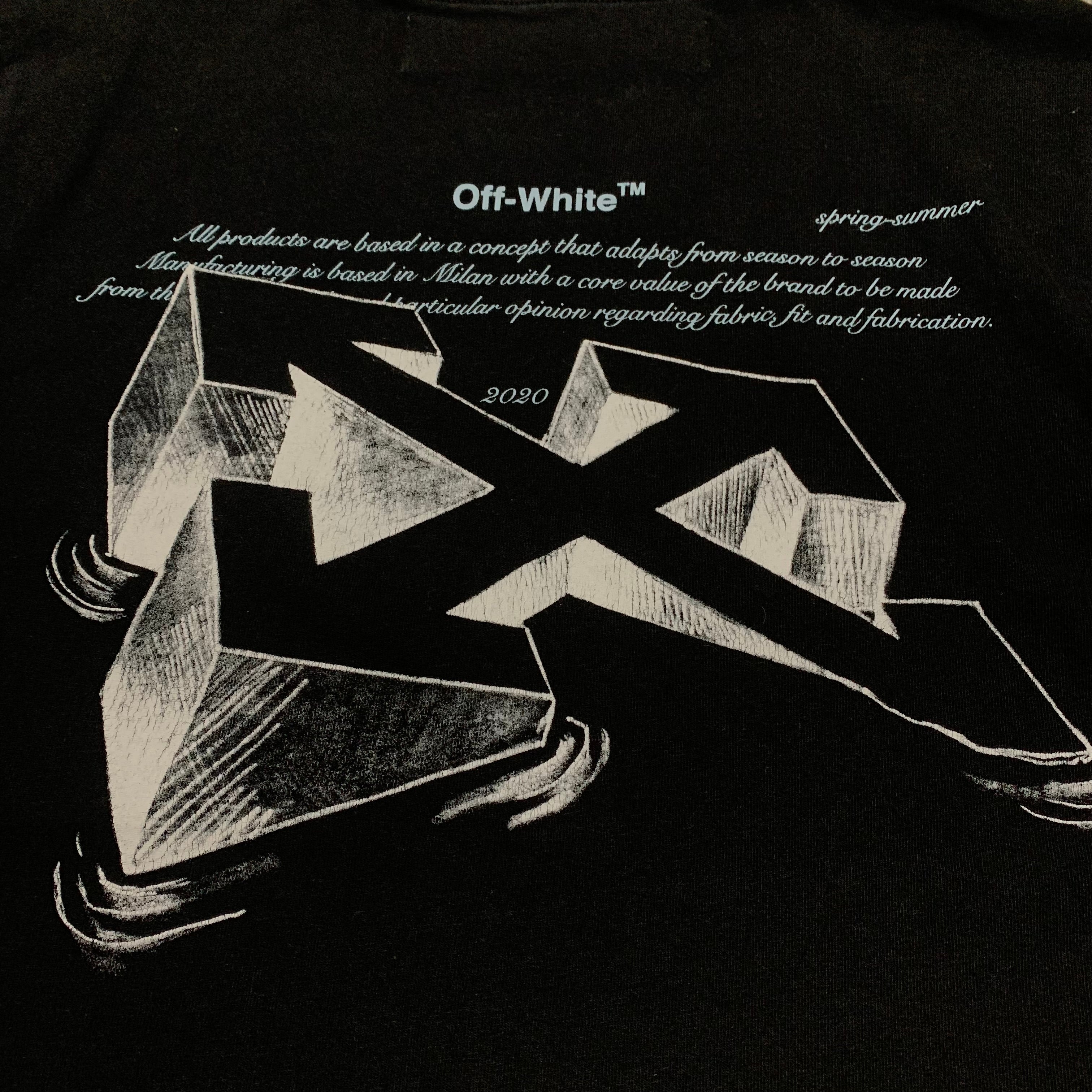 Off White XS Arrows Graphic Black Tee Short Sleeves Virgil Abloh