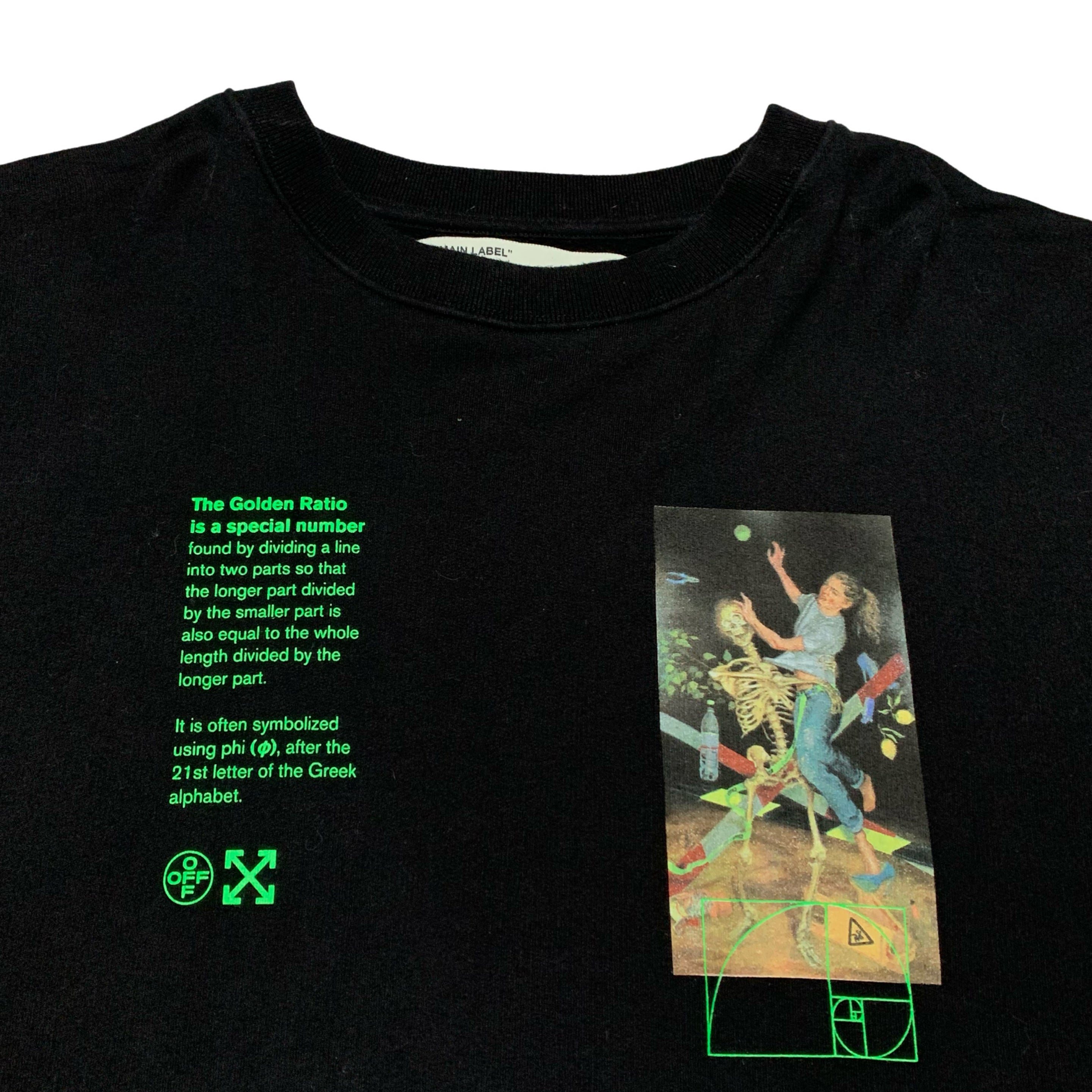 Off White XXL Golden Ratio Black Sweatshirt Crewneck Skeleton Virgil Abloh