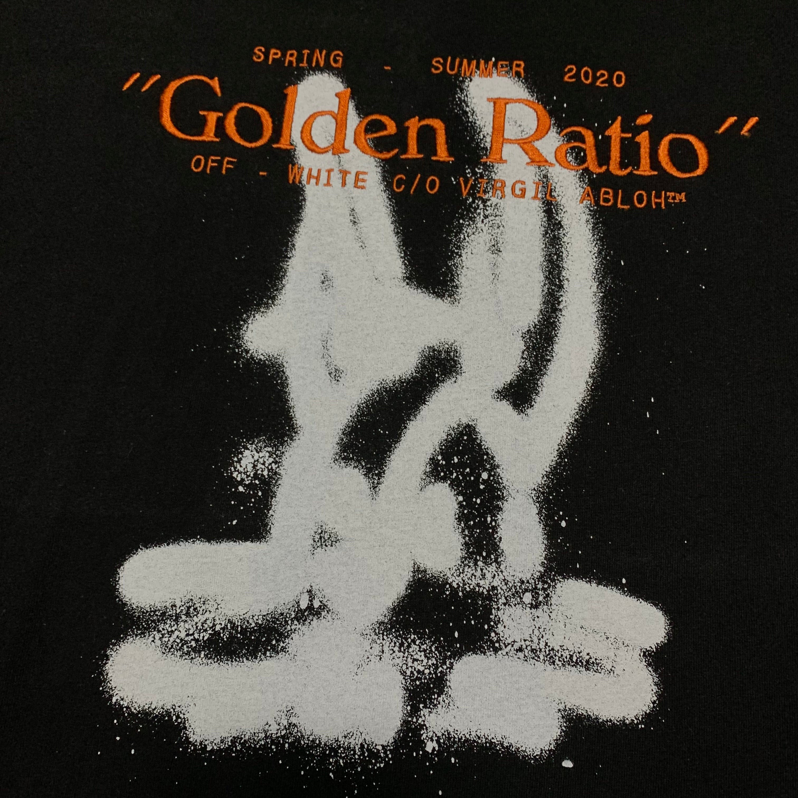 Off White Small Golden Ratio Arrows Black Tee Virgil Abloh