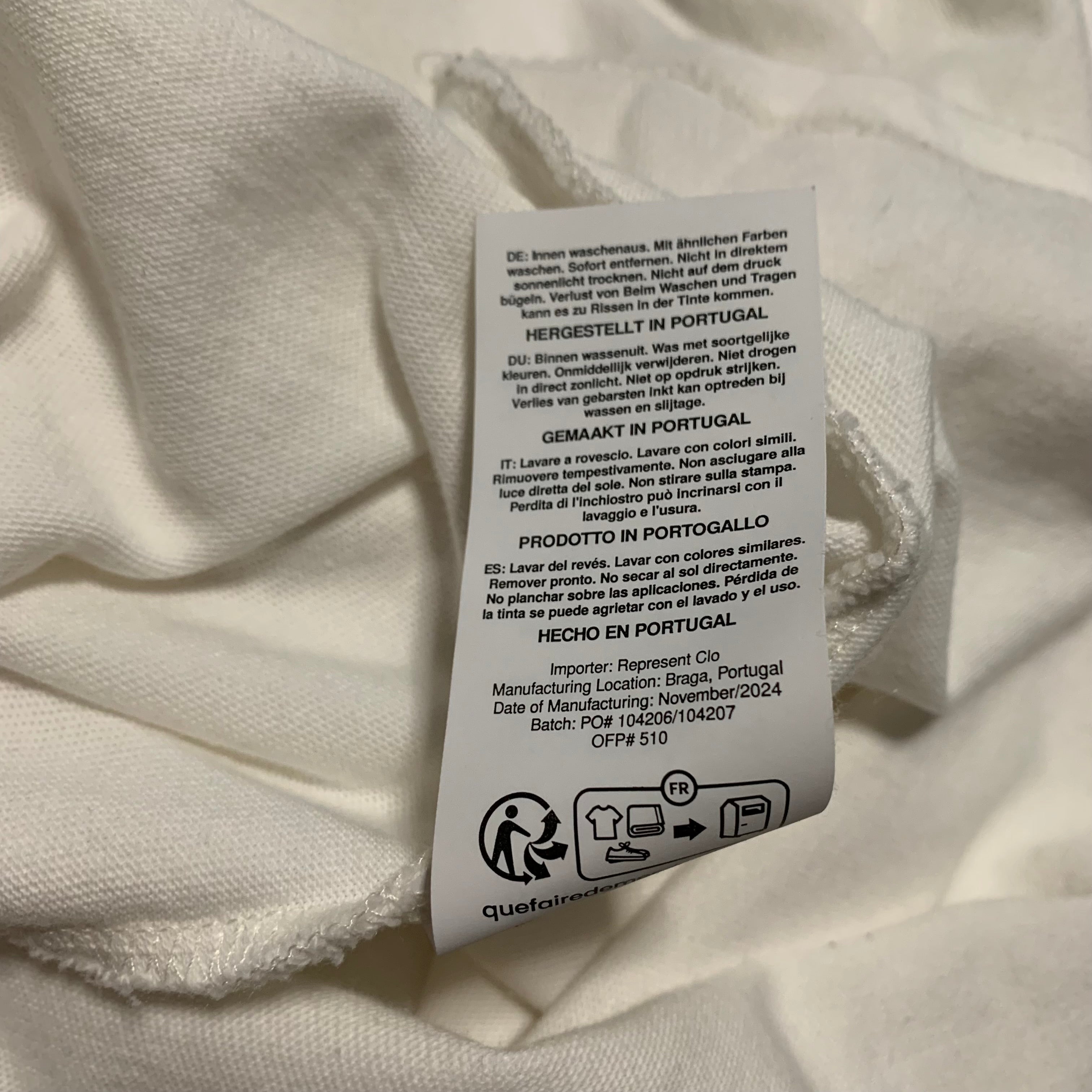 Represent Medium Double Distilled Flat White Tee