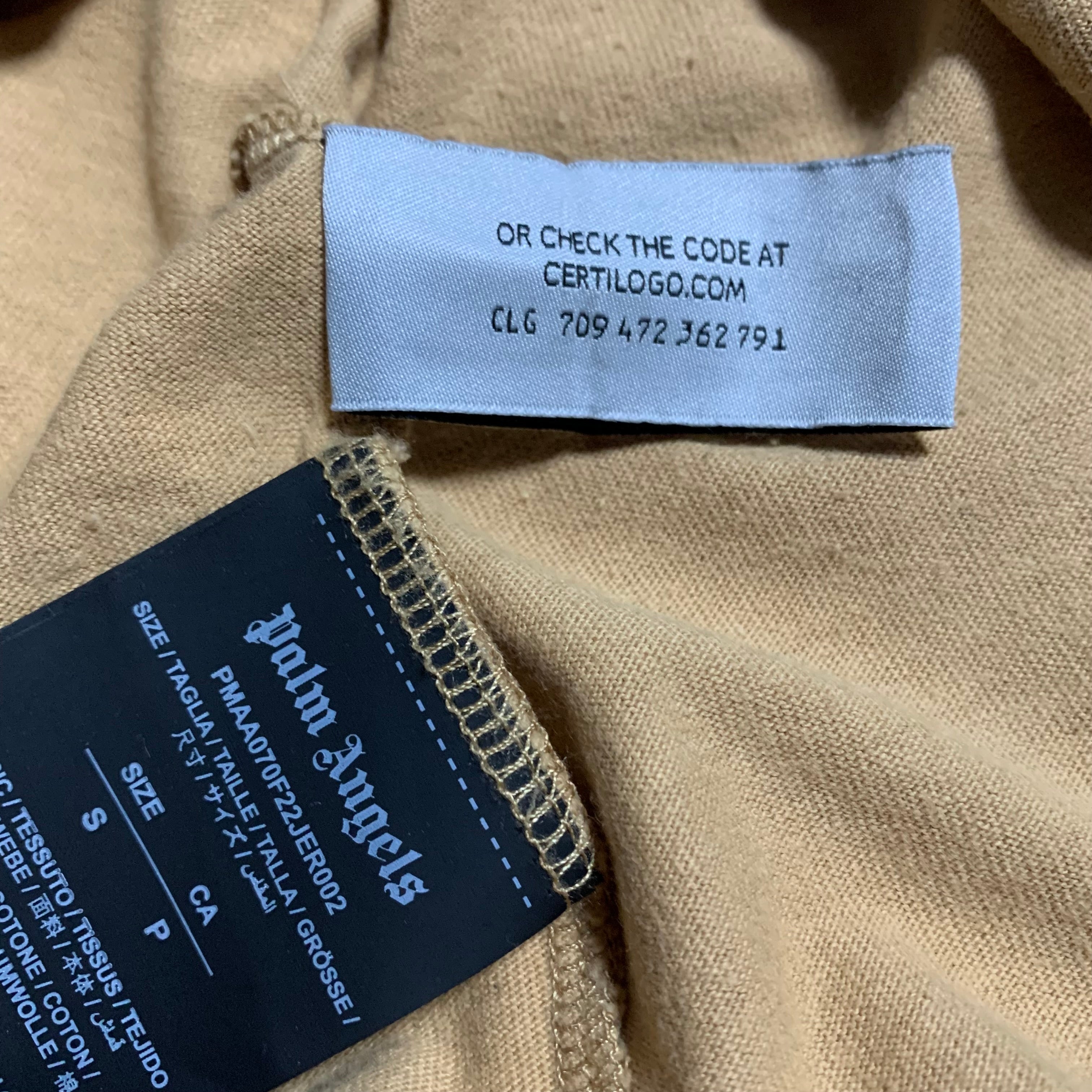 Palm Angels Small Classic Logo Tan Brown Tee