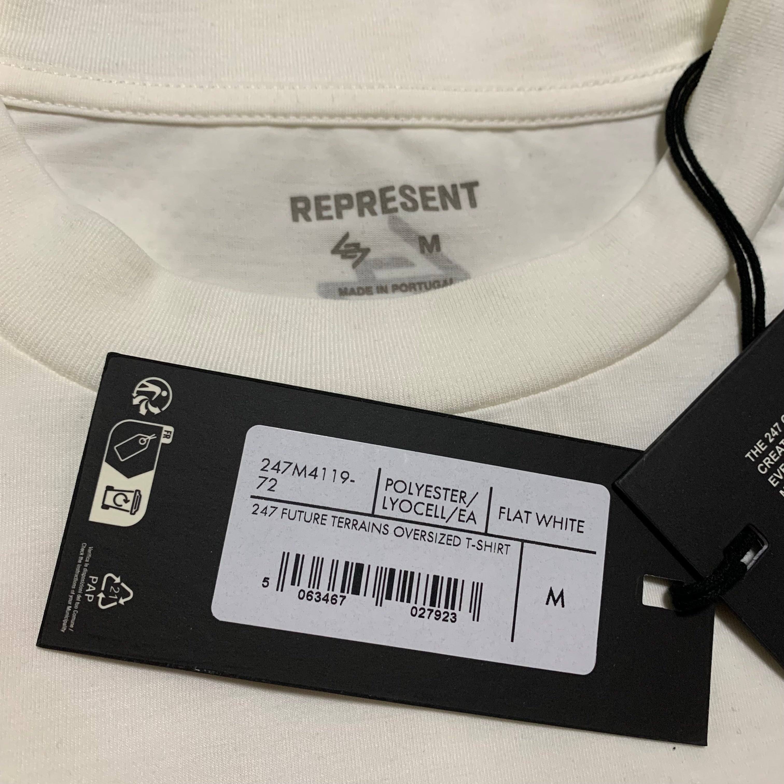 Represent Medium 247 Future Terrains Oversized Tee Flat White
