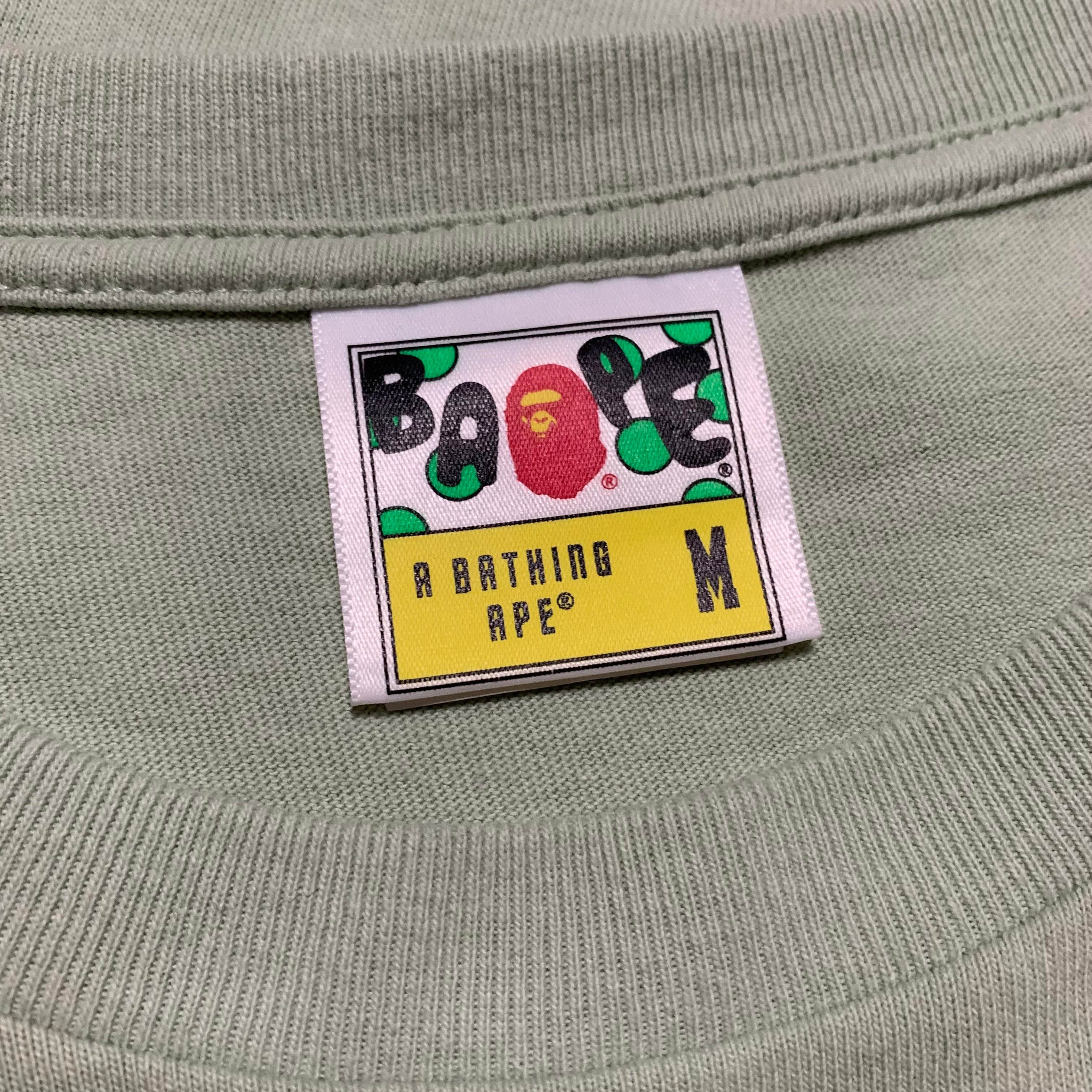 Bape Medium Broken College Green Tee A Bathing Ape