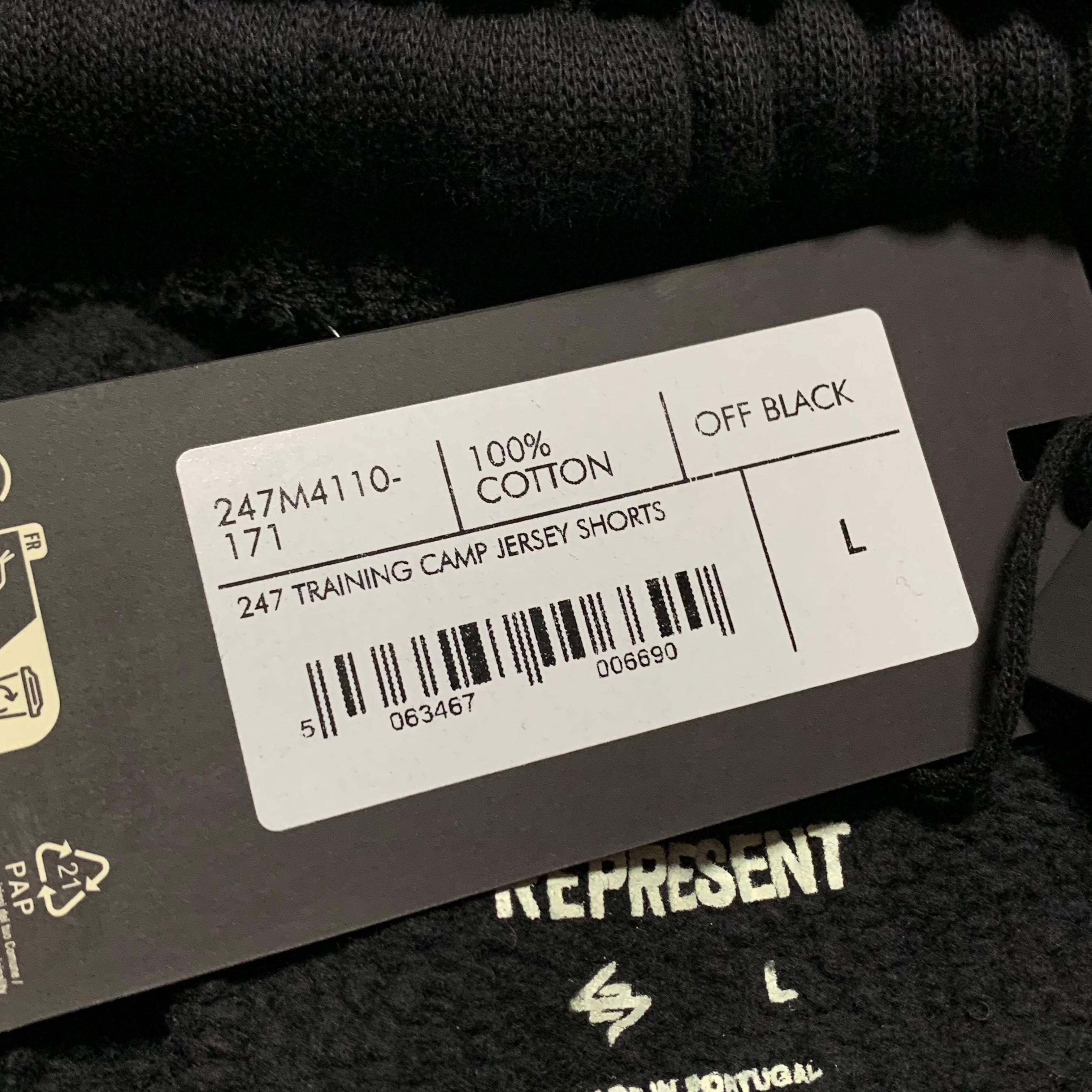 Represent Large Shorts 247 Everlast Training Camp Jersey Shorts Off Black