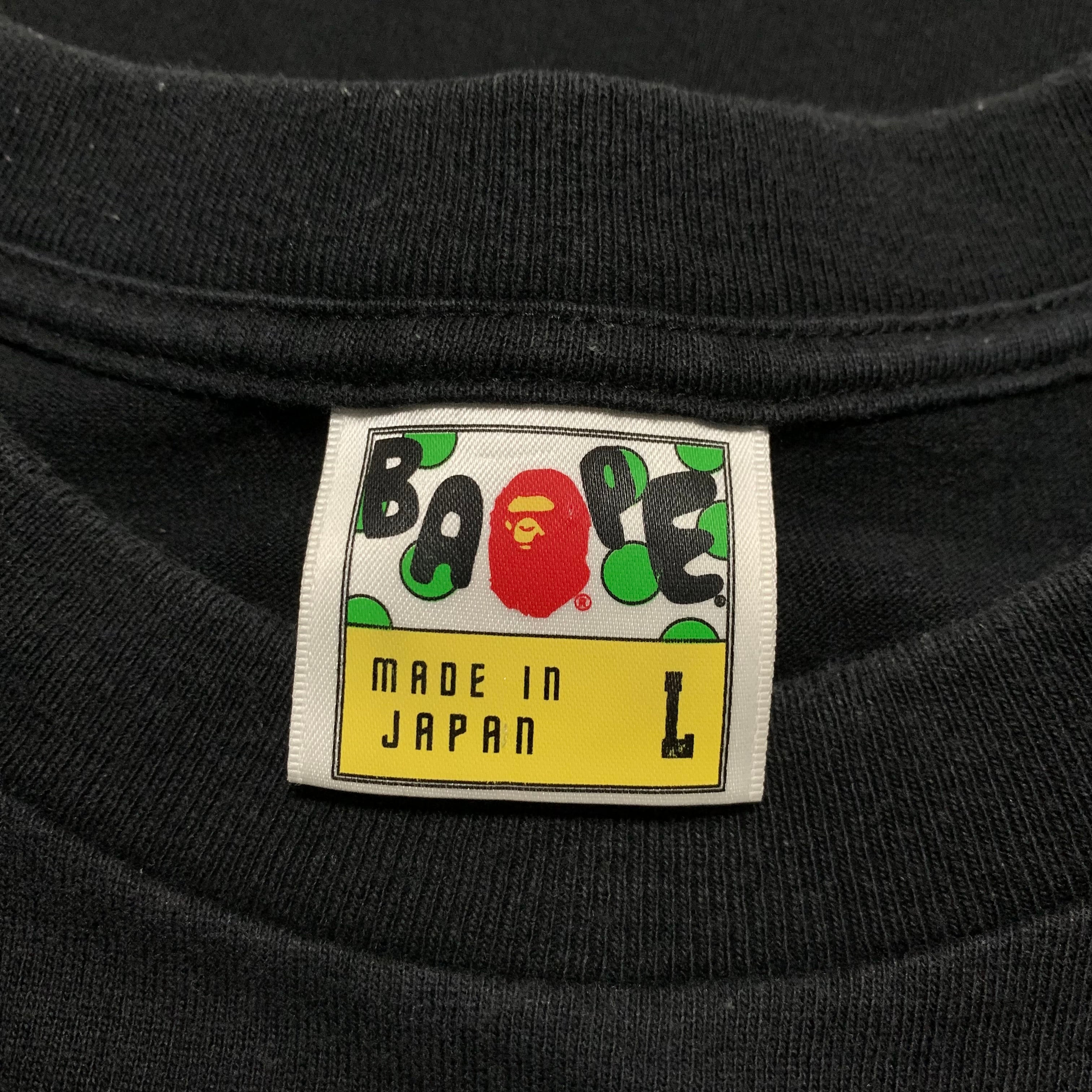 Bape Large Baby Milo Heart Graphic Black Tee 2008