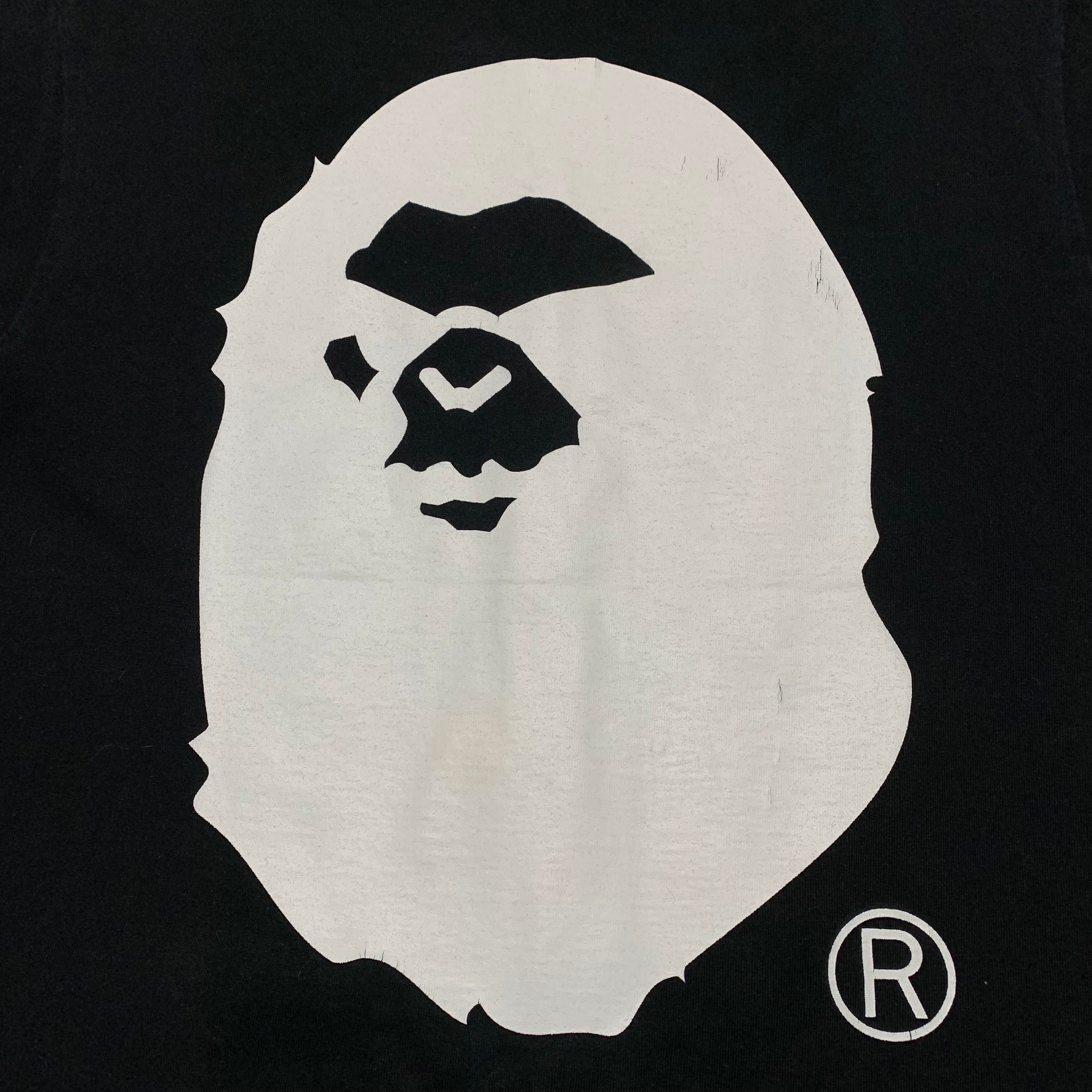 Bape Medium Big Mad Face Ape Head Black Tee A Bathing Ape 2006