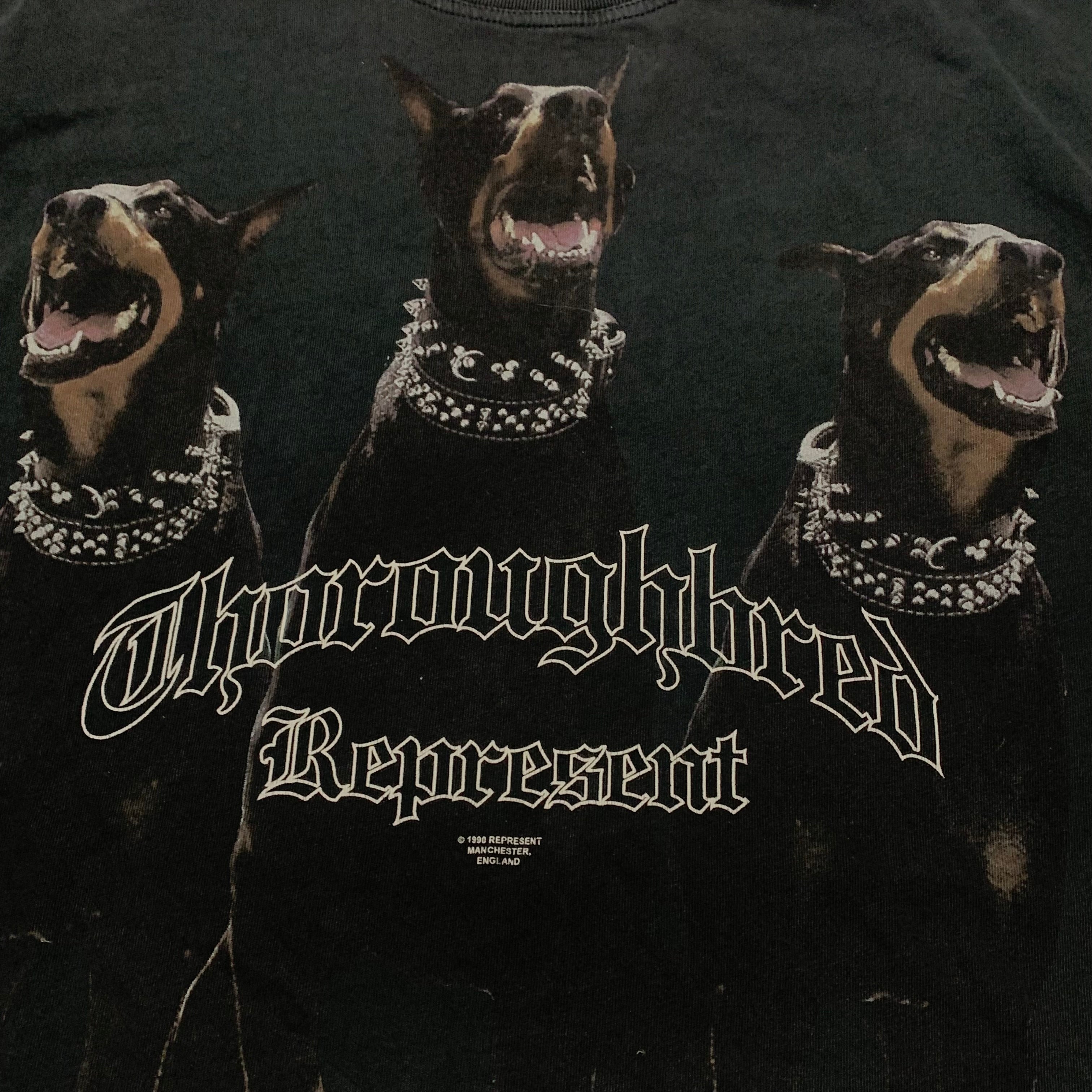 Represent Large Thoroughbred Dog Vintage Black Tee