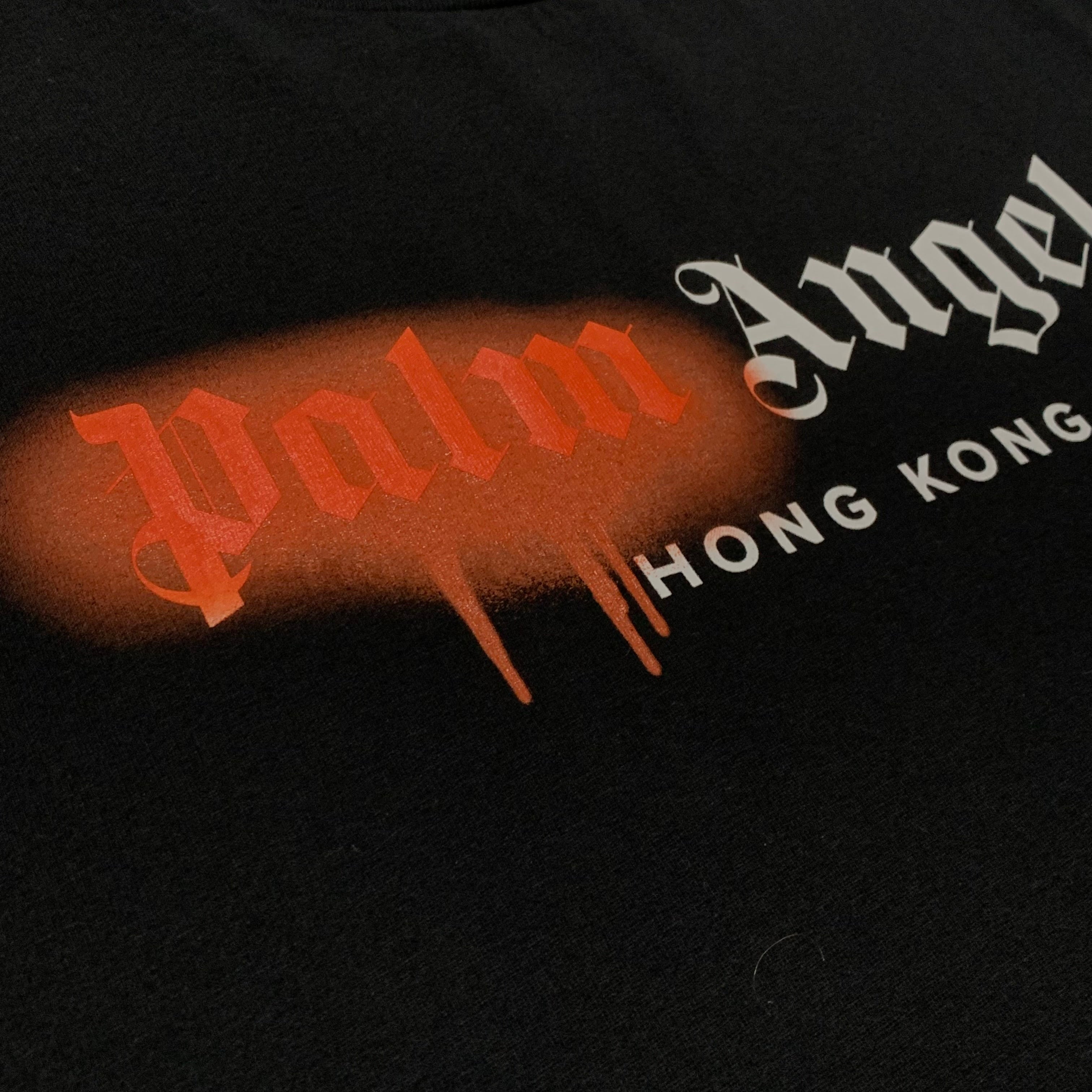 Palm Angels Large Hong Kong Sprayed Black Tee