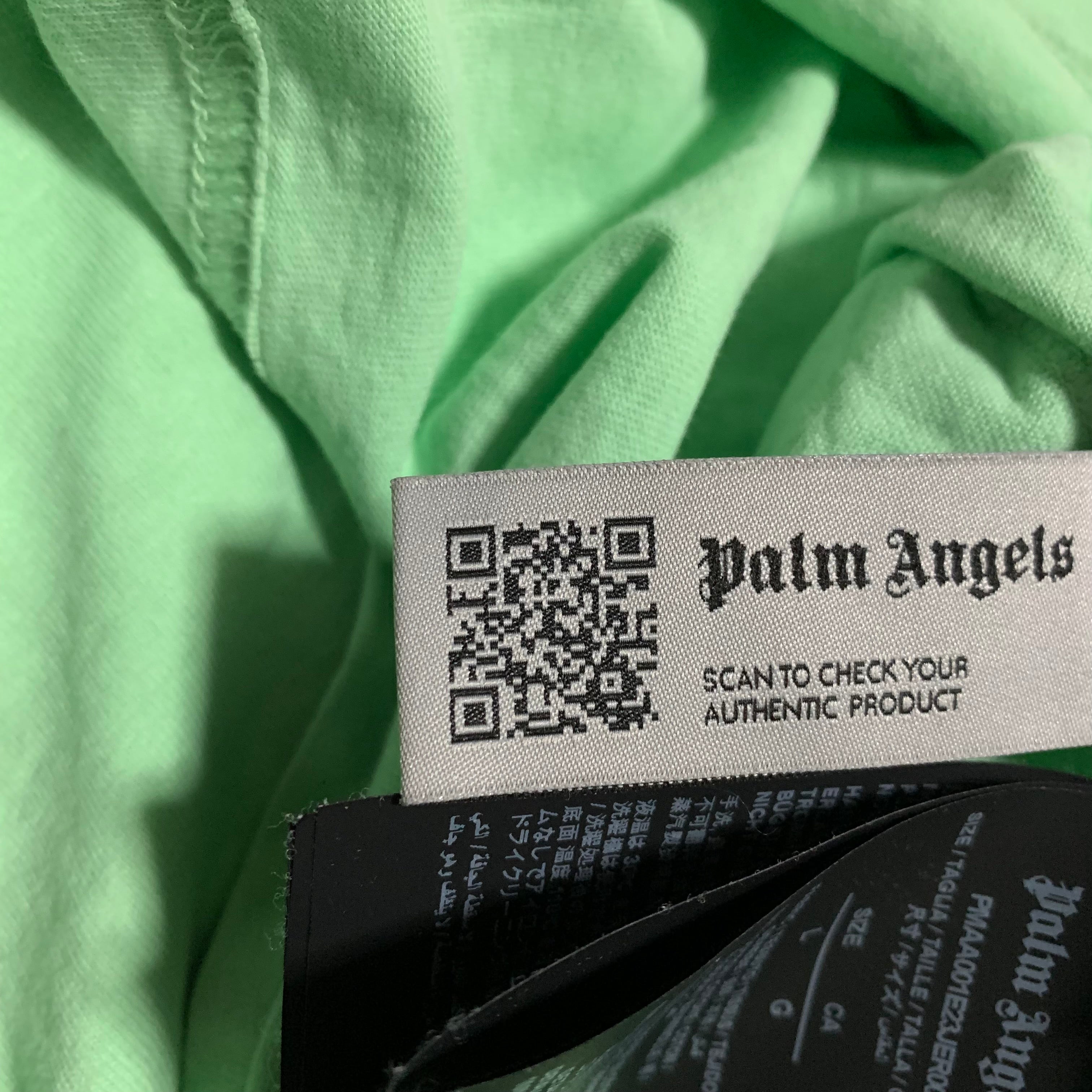 Palm Angels Large Tee Sketchy Douby Classic Mint Green T-Shirt