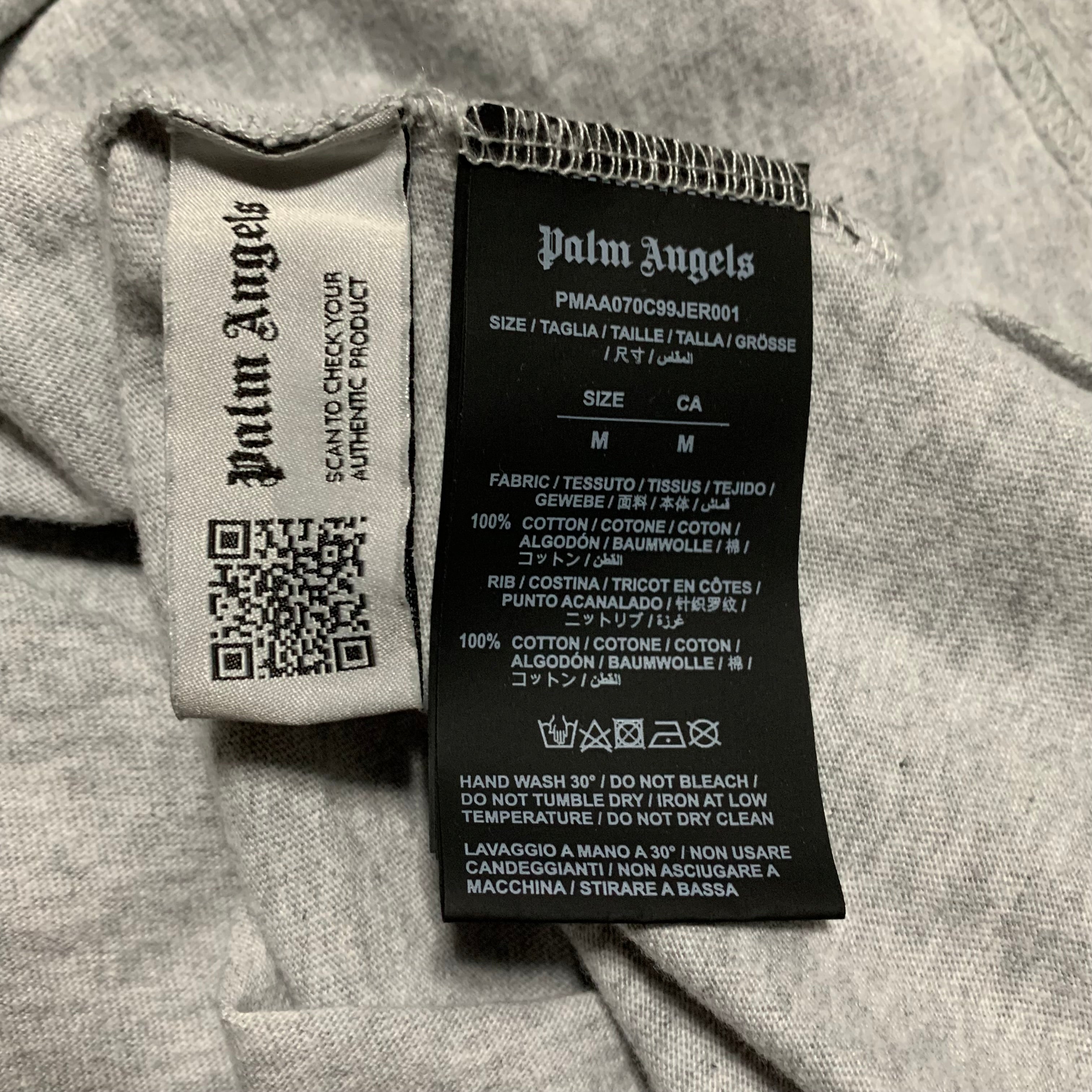 Palm Angels Medium Classic Logo Grey Tee