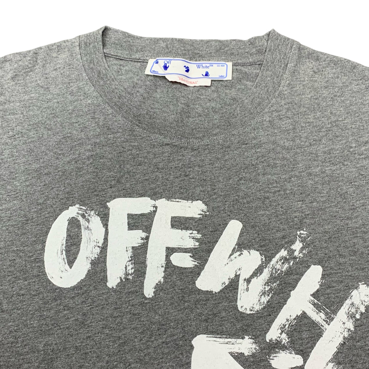 Off White XL Tee Paint Script Arrows Grey T-Shirt Virgil Abloh