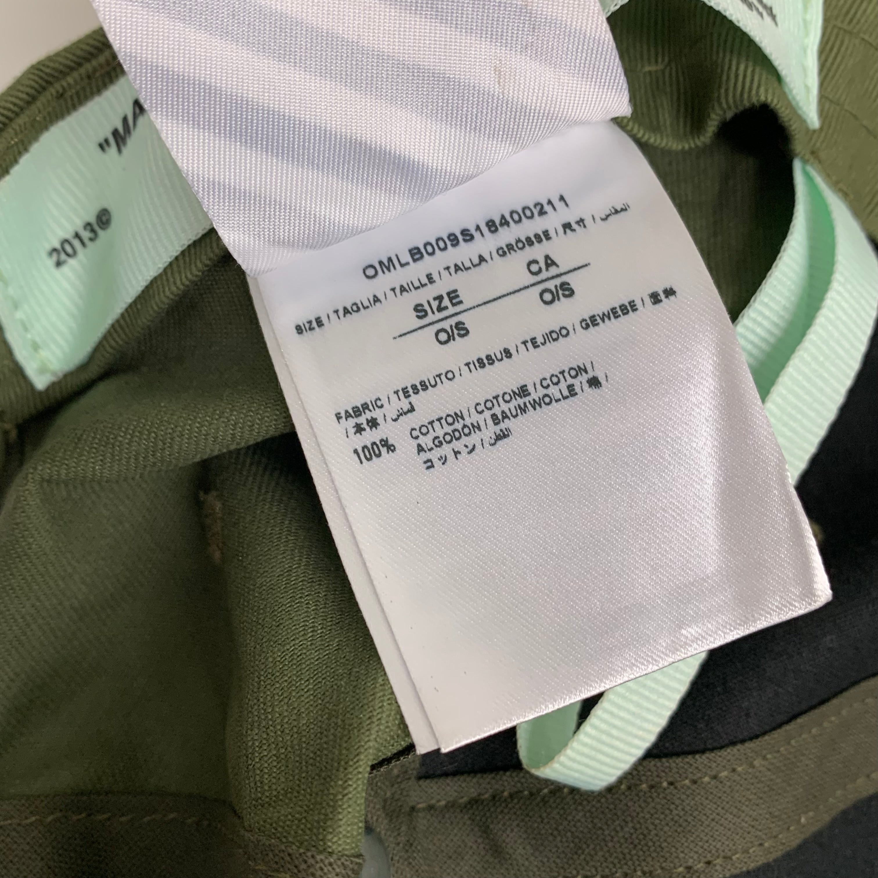 Off White Hat 'Off' Graphic Khaki Green Baseball Cap Virgil Abloh