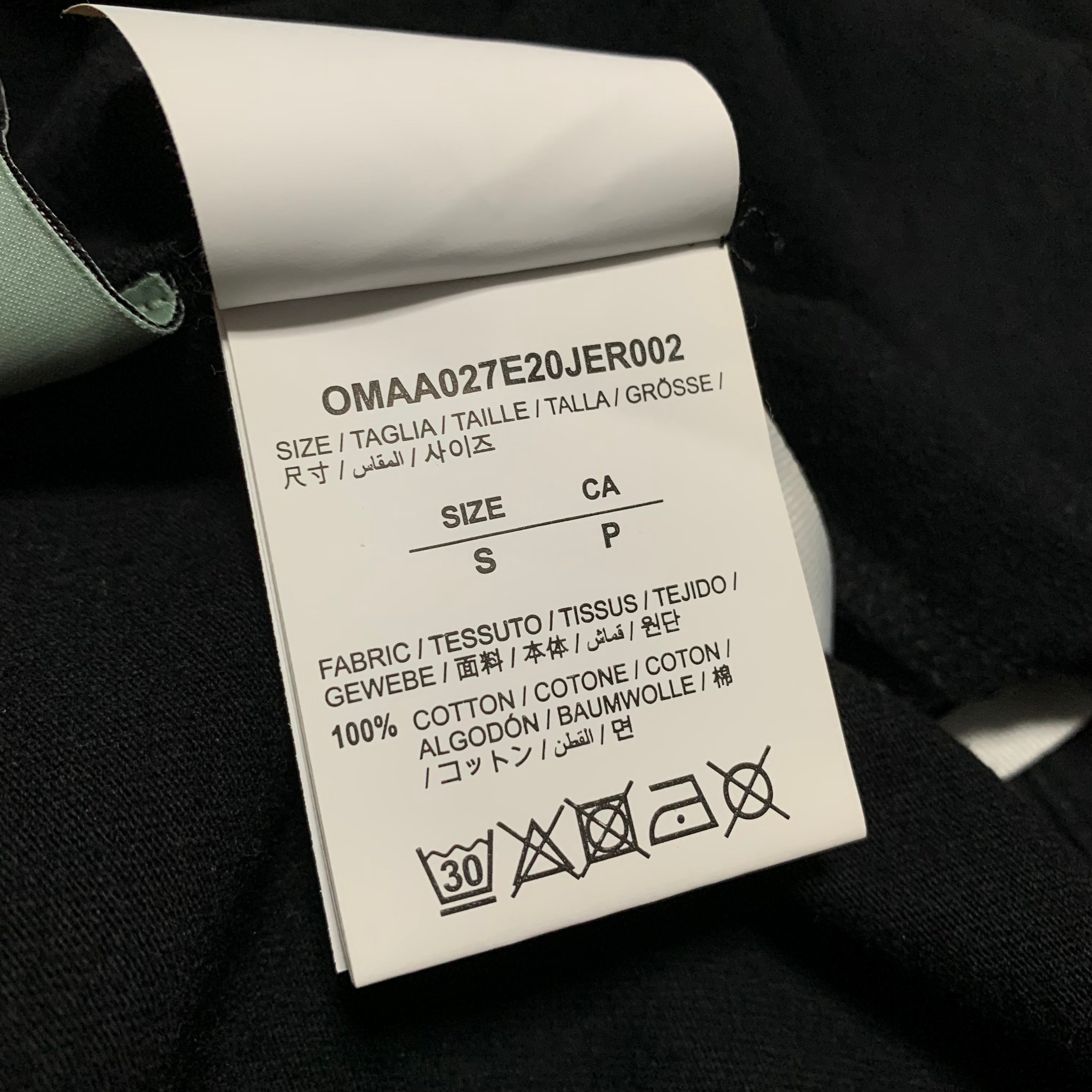 Off White Small Hand Logo Black Tee Virgil Abloh