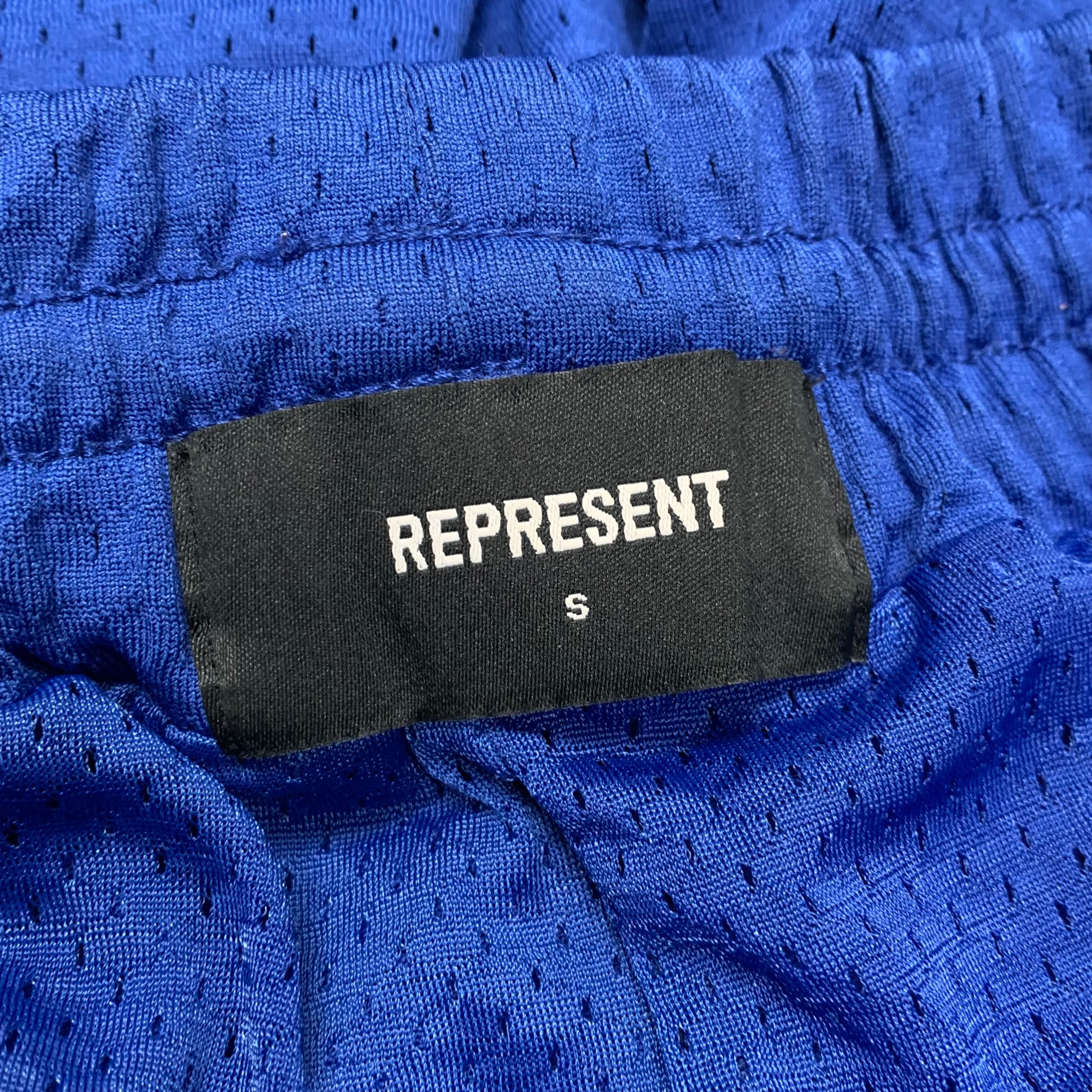 Represent Small Shorts Owners Club Blue Mesh Zip Shorts
