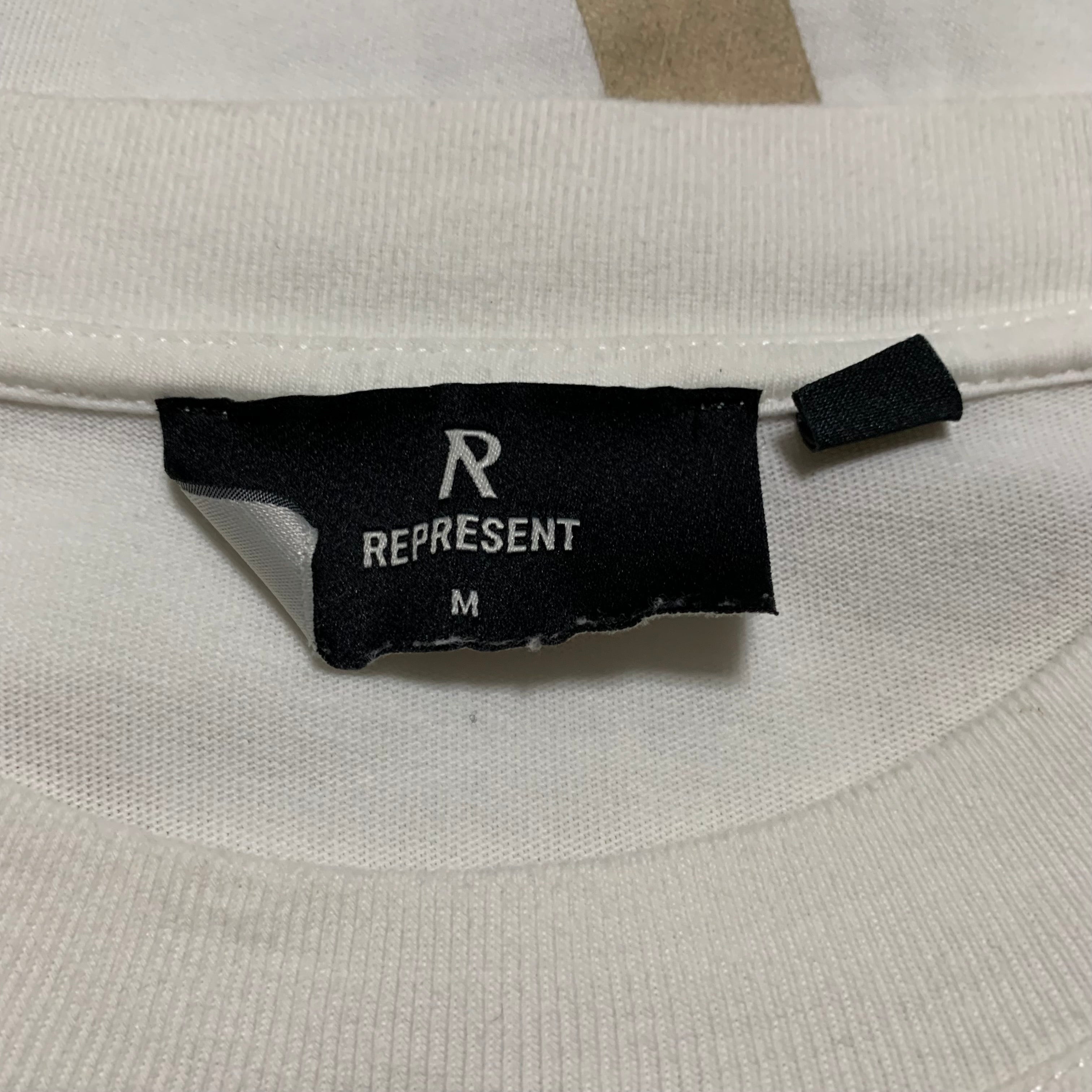 Represent Medium Masking Tape Initial Flat White Tee
