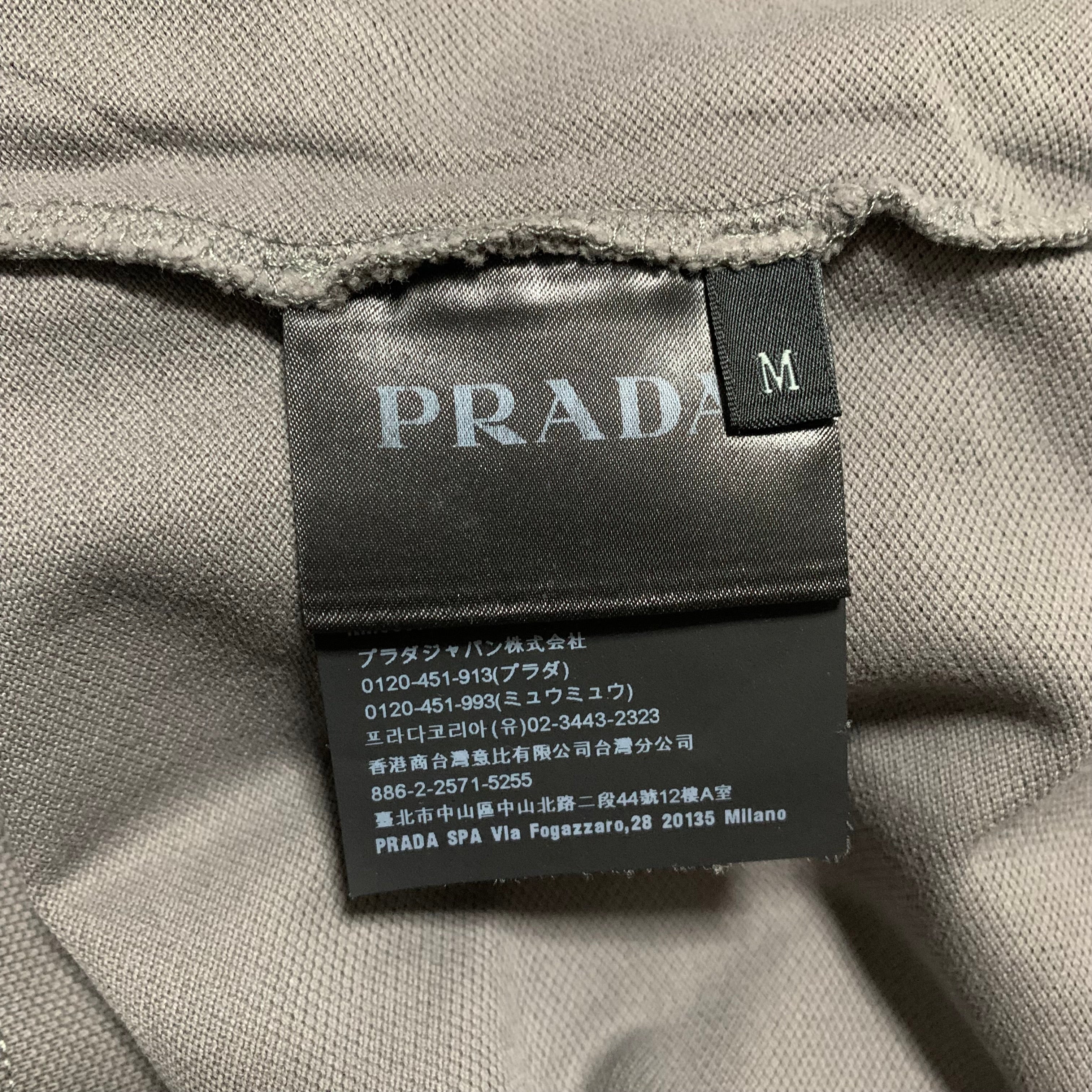 Prada Medium Polo Shirt Grey Short Sleeve Tee
