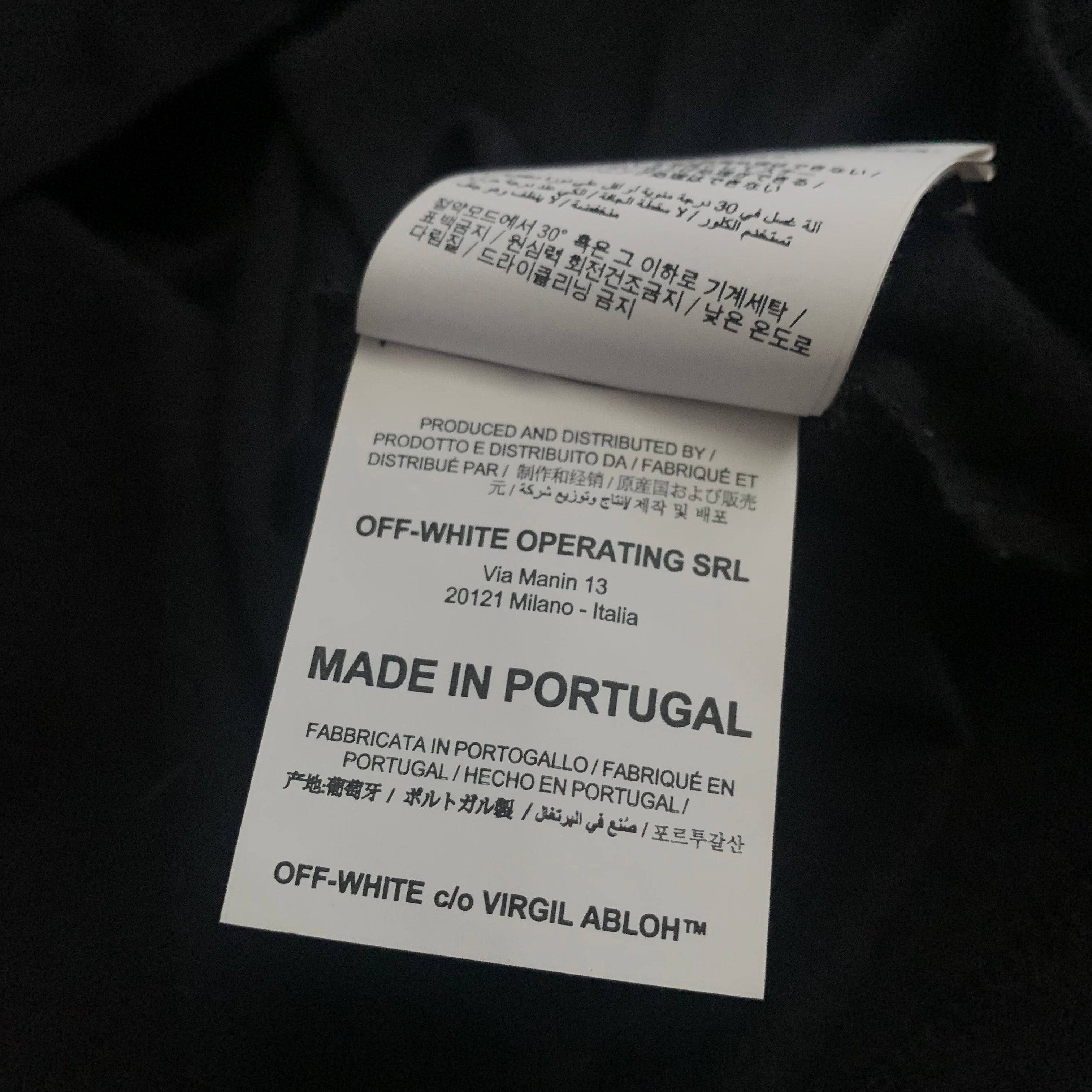 Off White Small Black Tee Virgil Abloh 'Rationalism' (OMAA027R20185003)