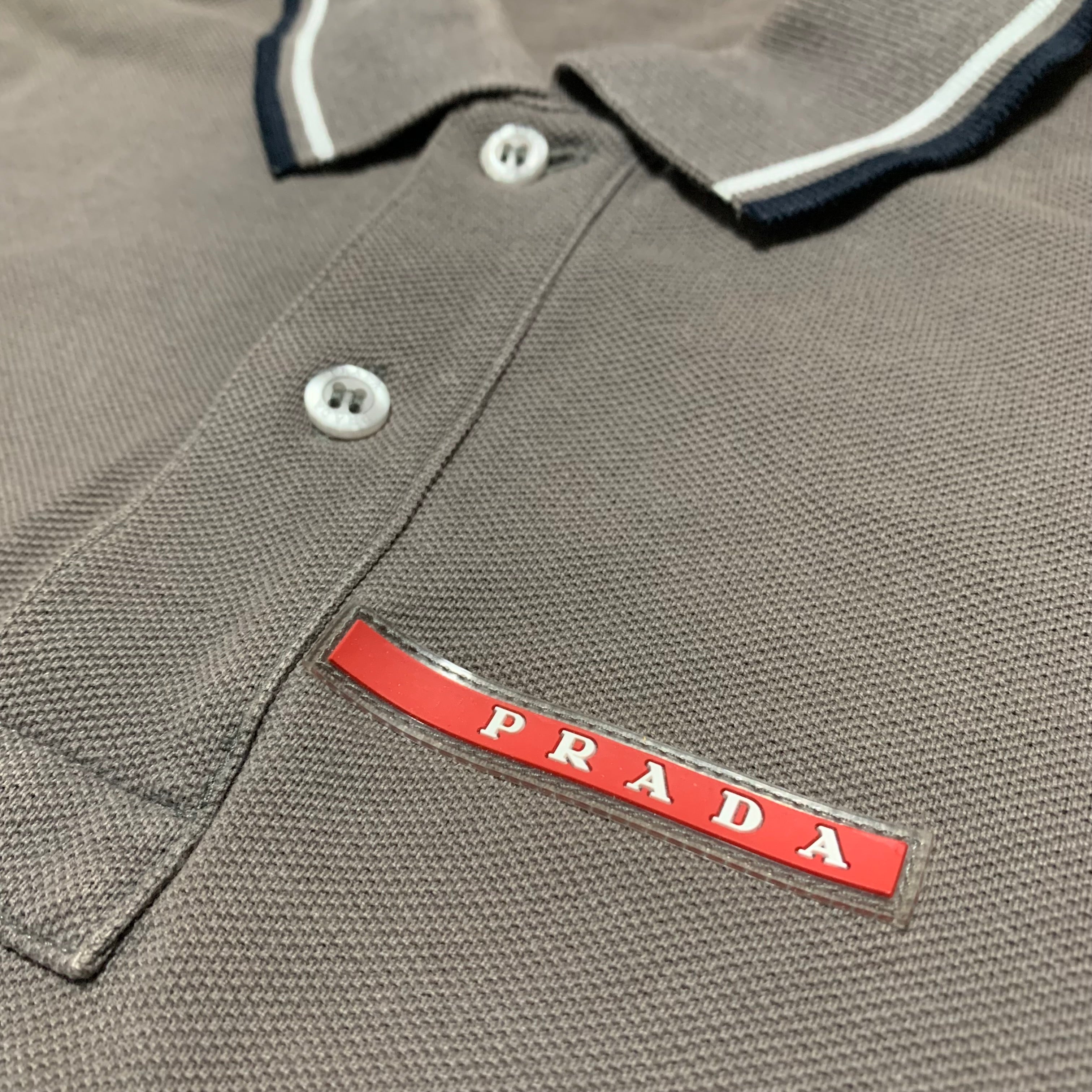 Prada Medium Grey Polo Shirt Shirt Sleeve Top