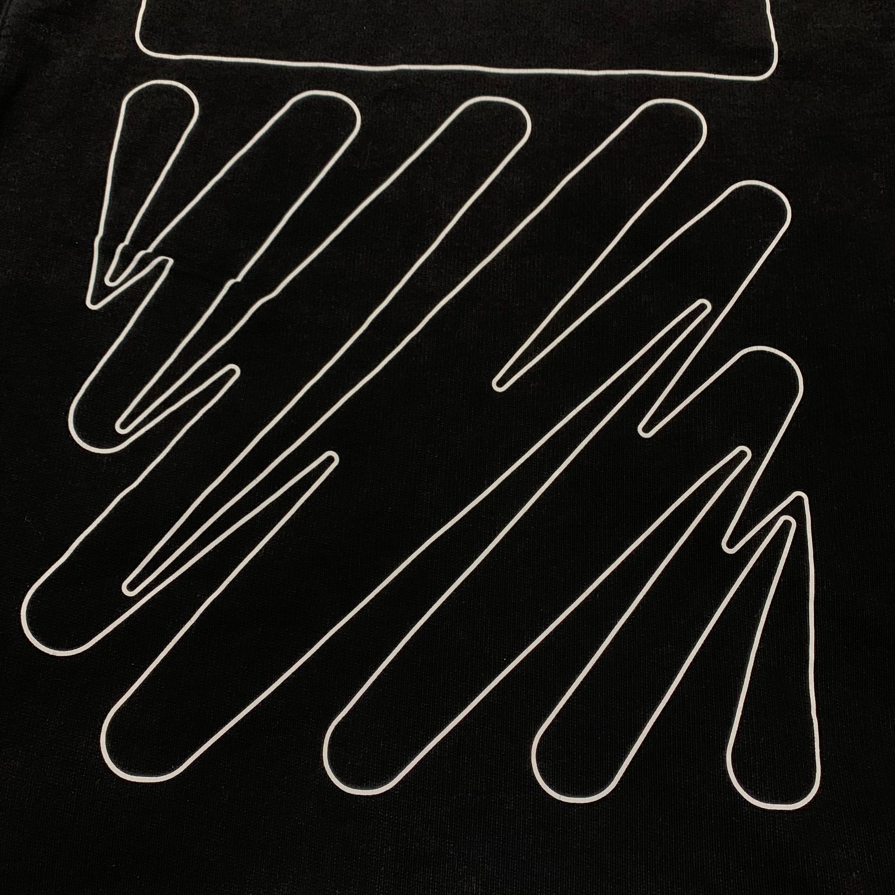 Off White Large Wave Outline Diag Black Sweatshirt Crewneck Virgil Abloh
