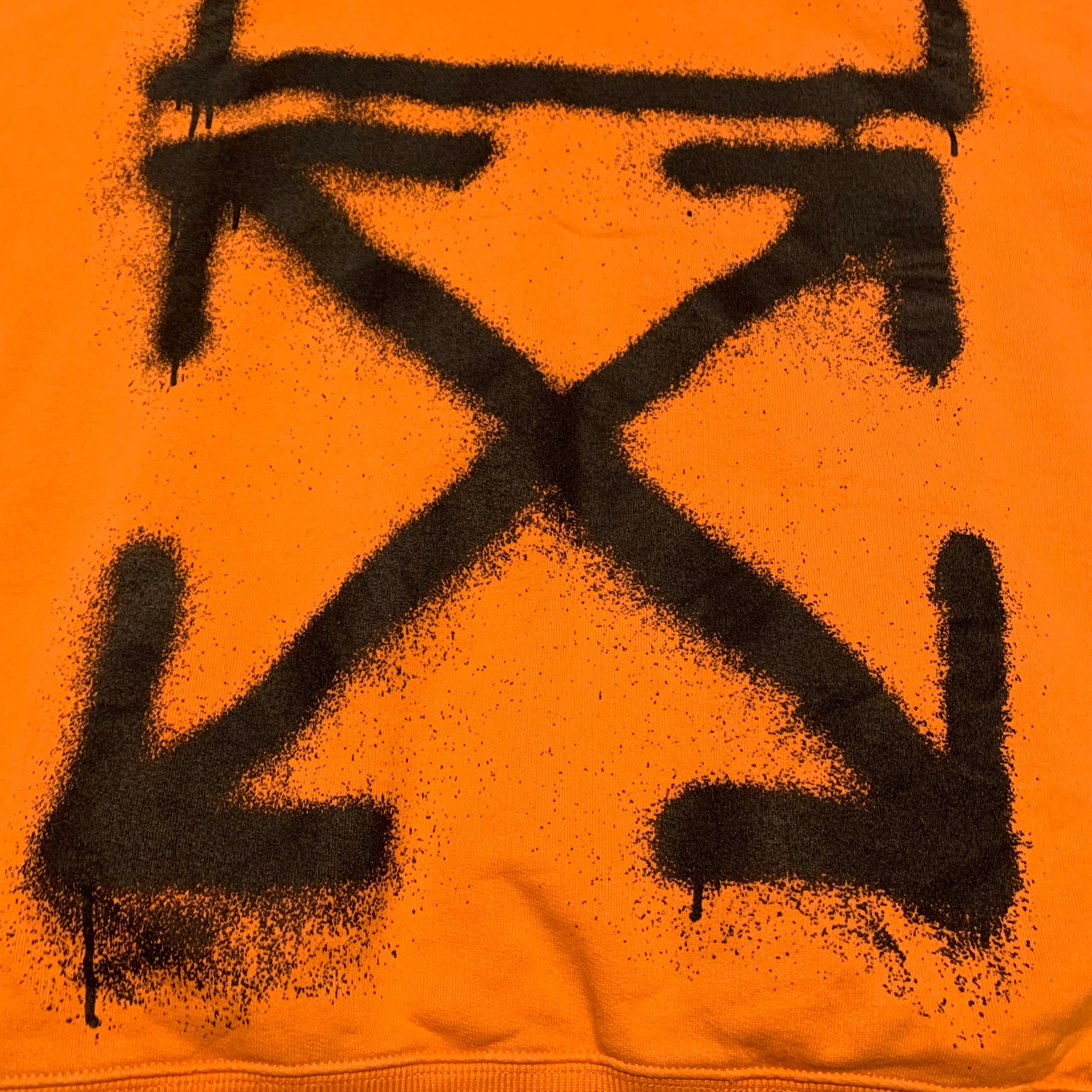 Off White Medium Graffiti Arrows Orange Hoodie Virgil Abloh