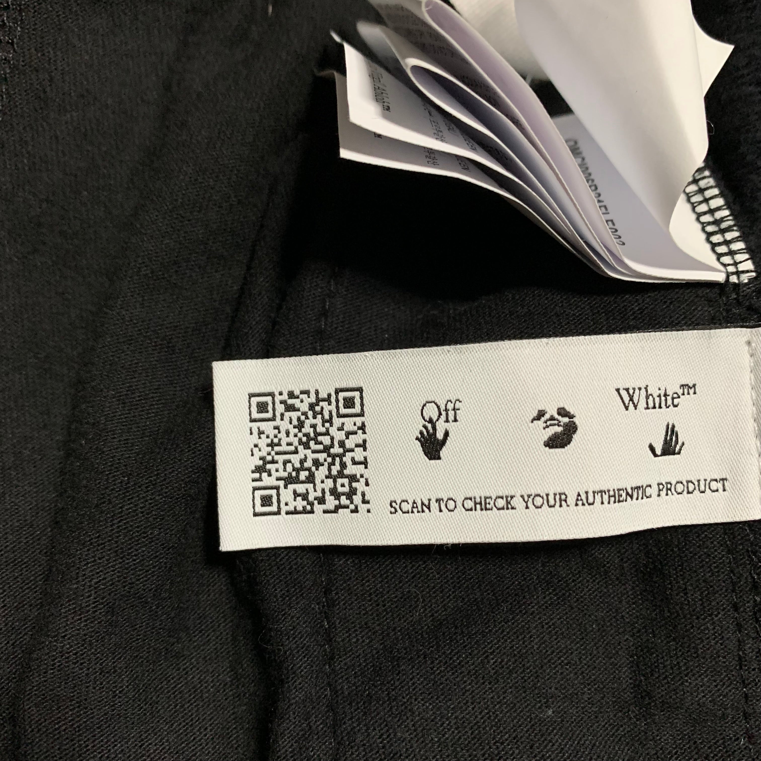 Off White XS Shorts Marker Diag Black Bottoms Virgil Abloh