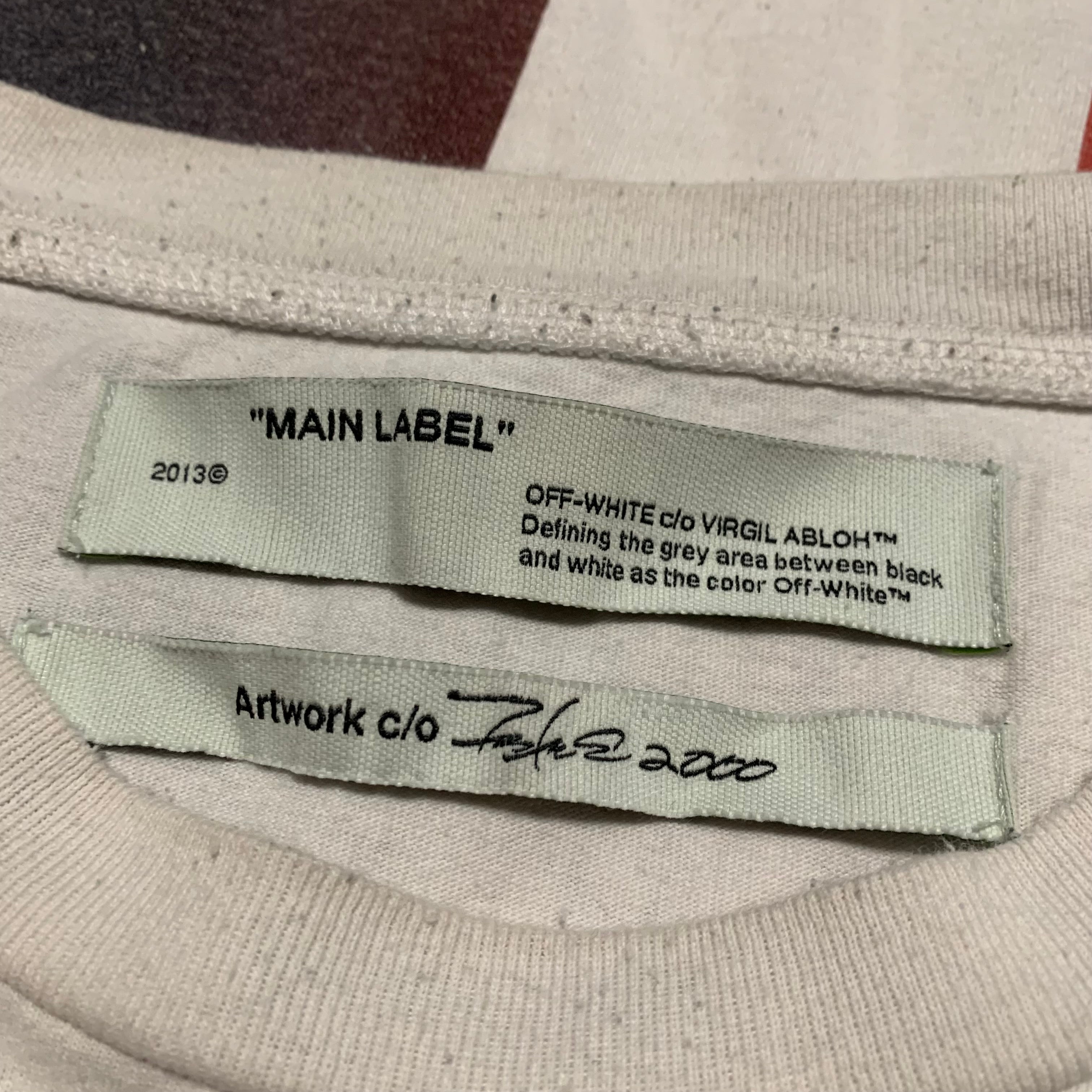 Off White XL Futura Arrows White Tee Virgil Abloh