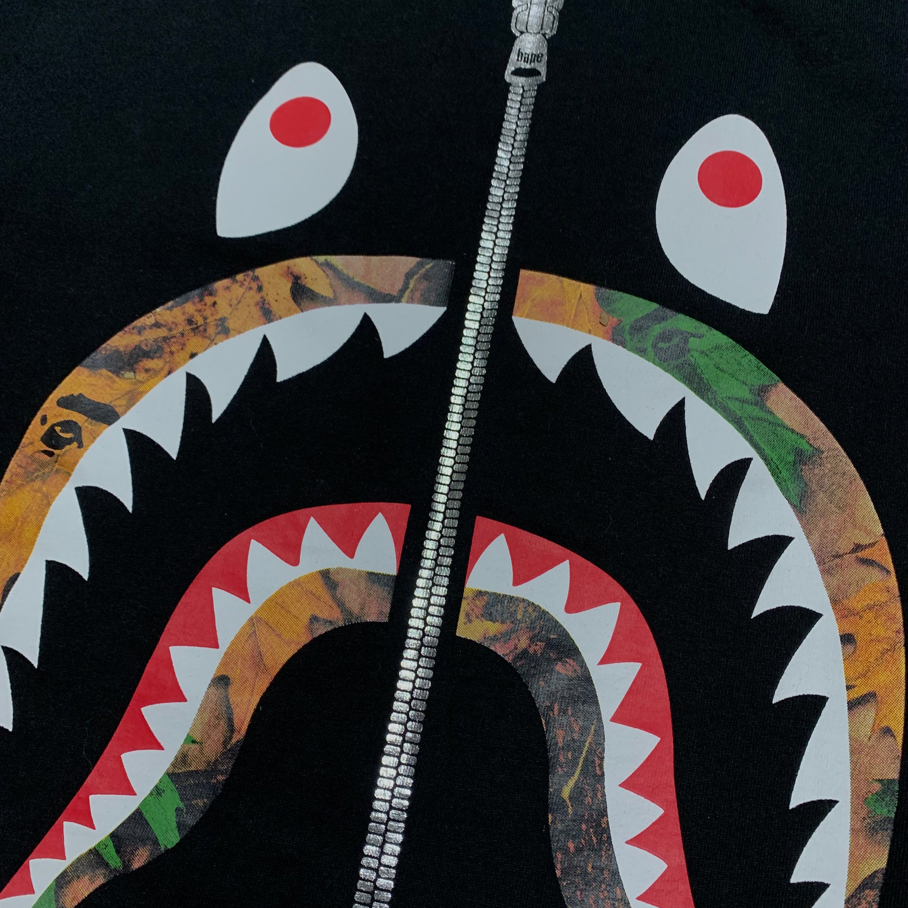 Bape Medium Shark Forest Camo Black Tee A Bathing Ape