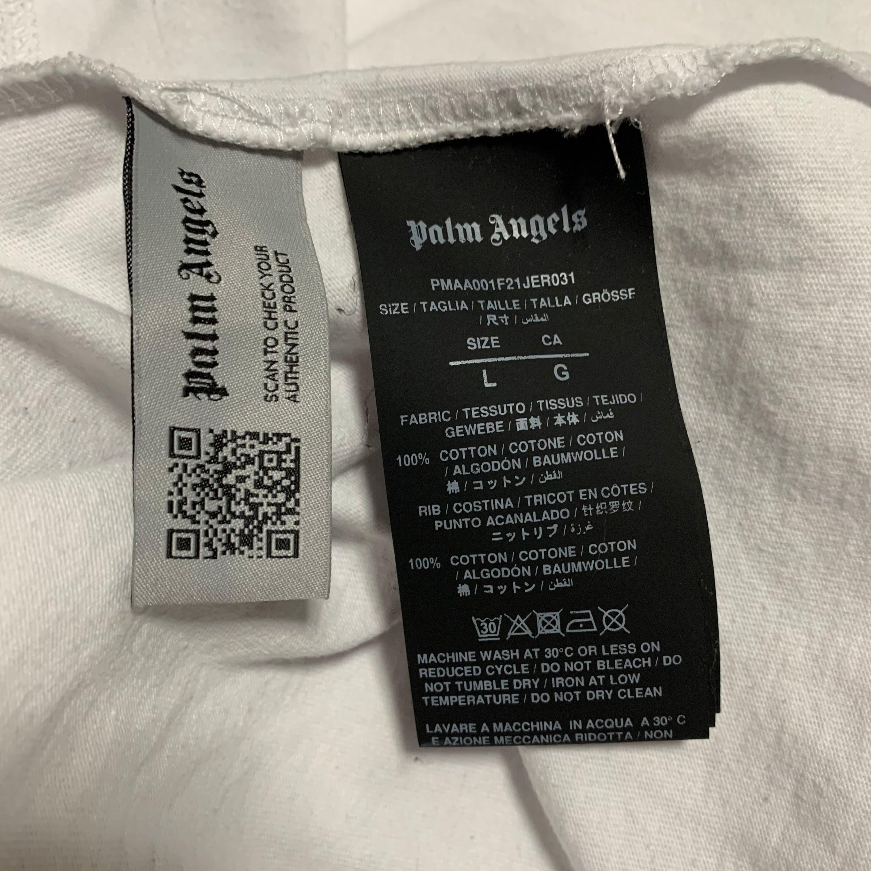 Palm Angels Medium Missoni Bear White Tee