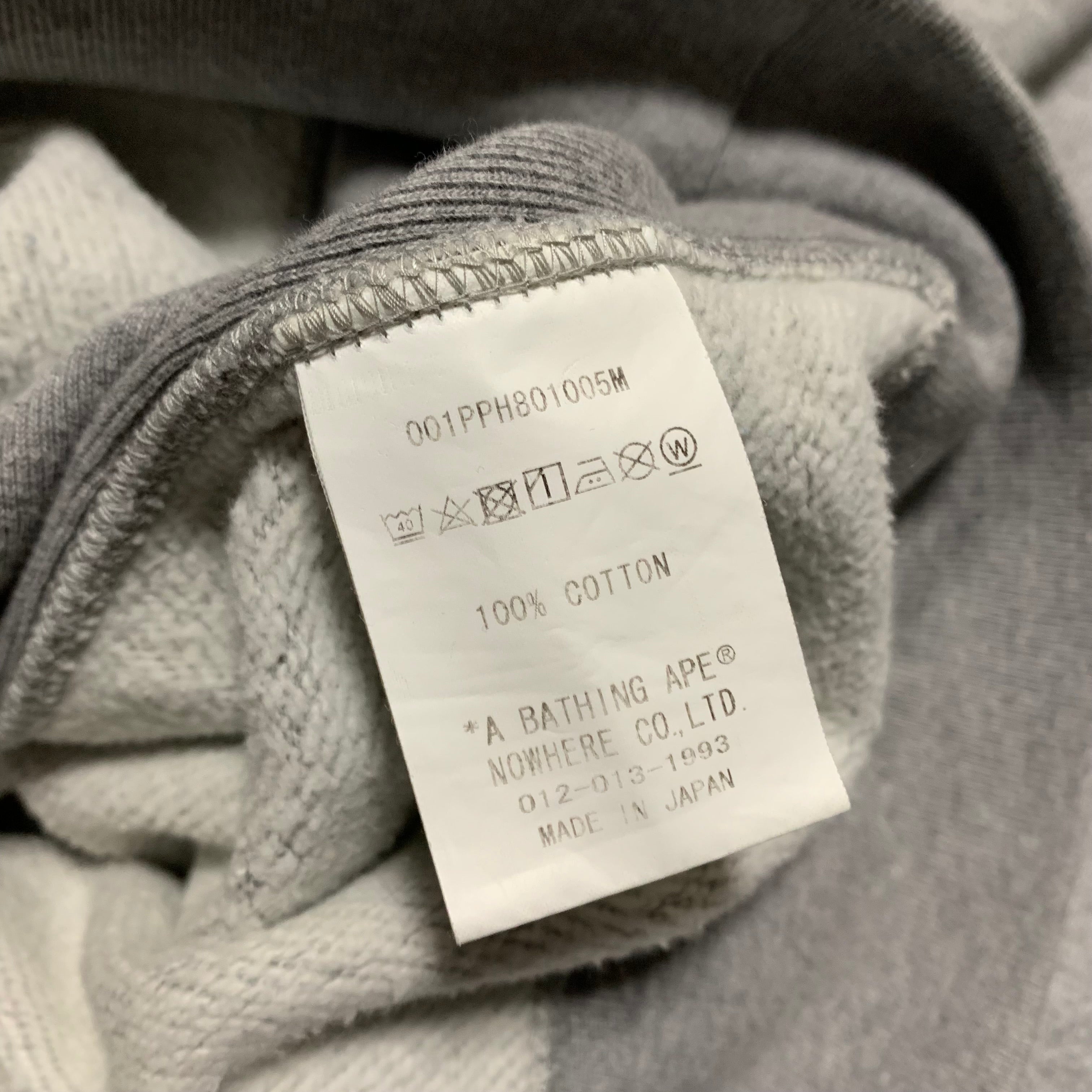 Bape Large Shark Tiger Grey Pullover Hoodie A Bathing Ape