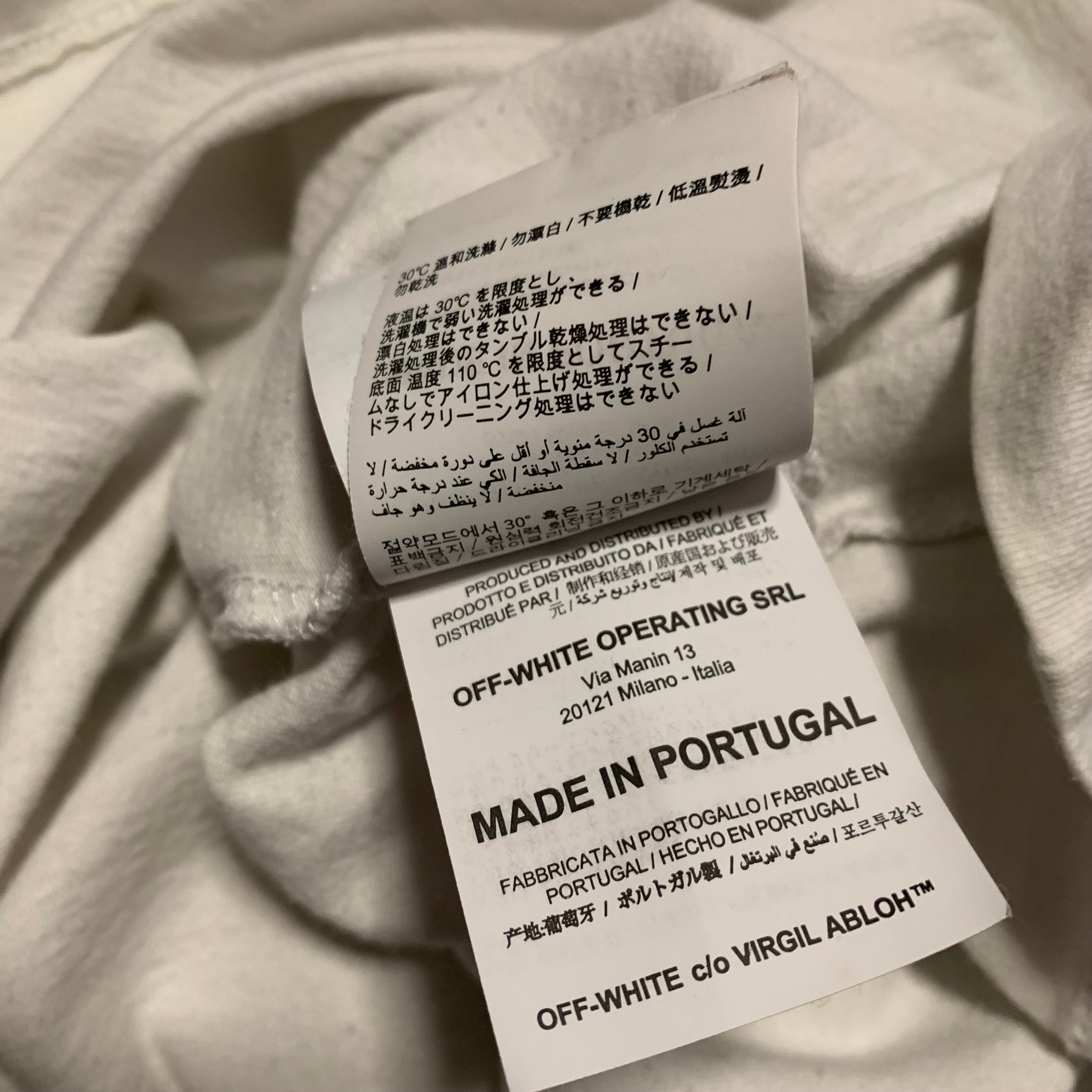 Off White XL Futura Arrows White Tee Virgil Abloh