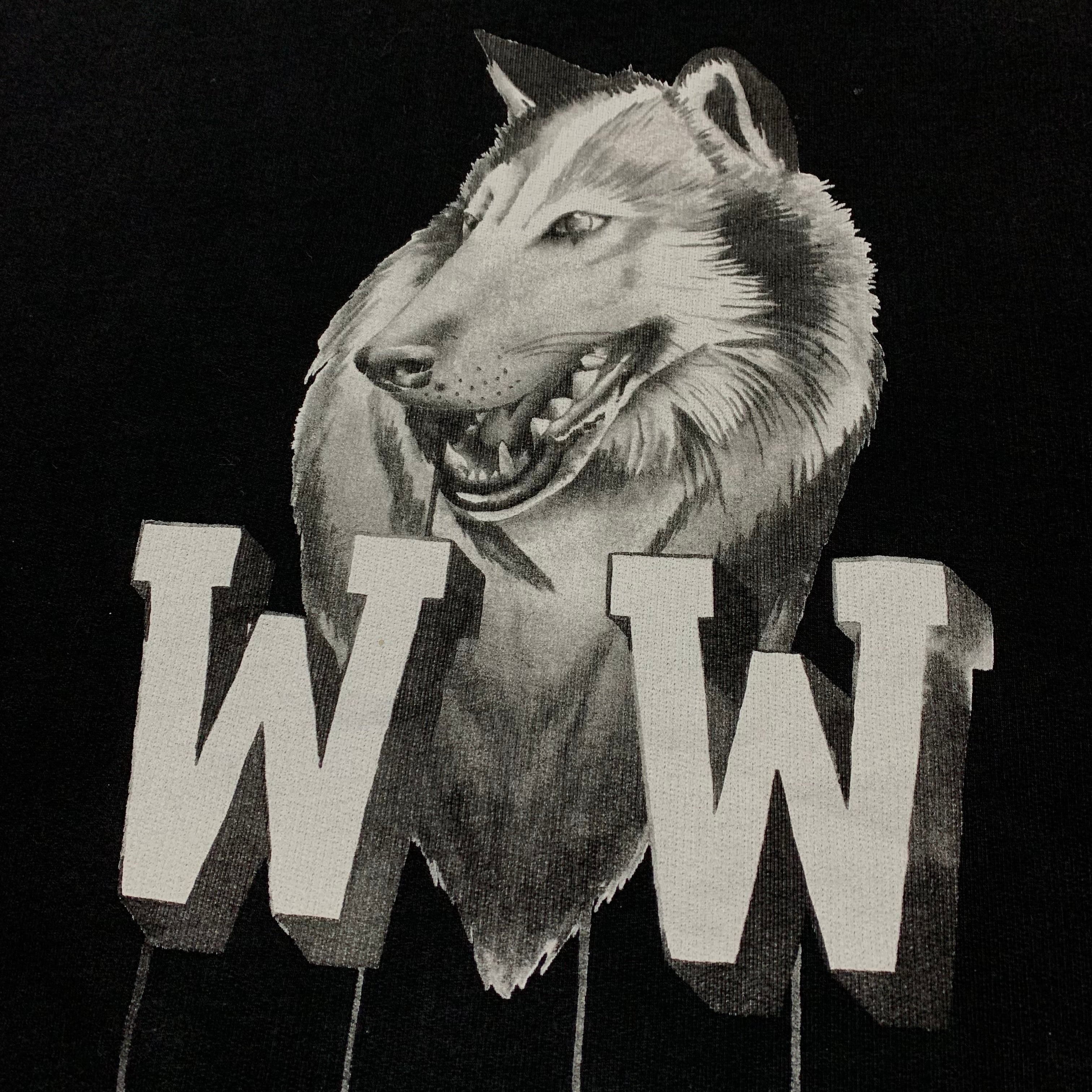 Off White Medium Wolf Graphic Black Sweatshirt Crewneck Virgil Abloh