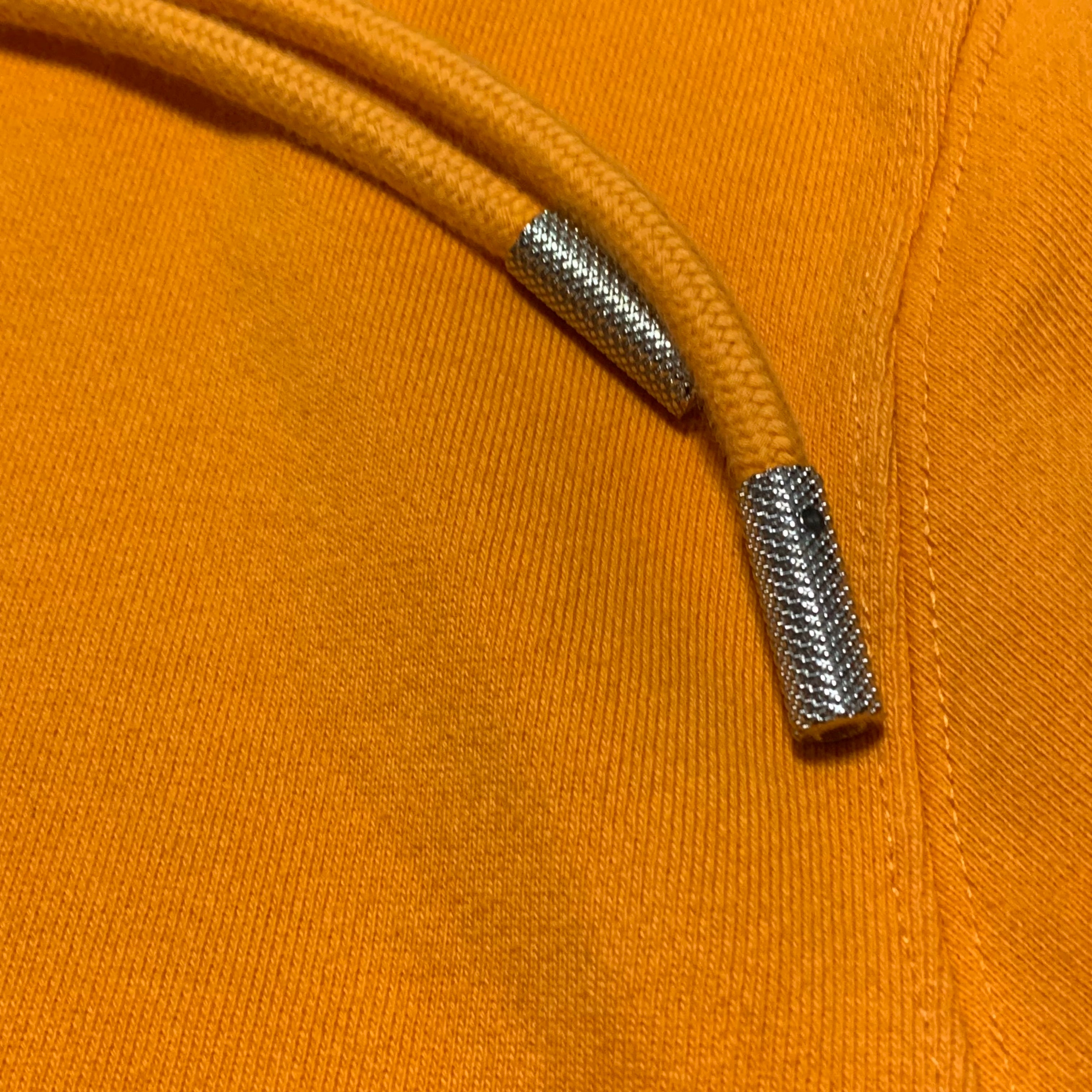 Off White Medium Underline Logo Orange Hoodie Virgil Abloh