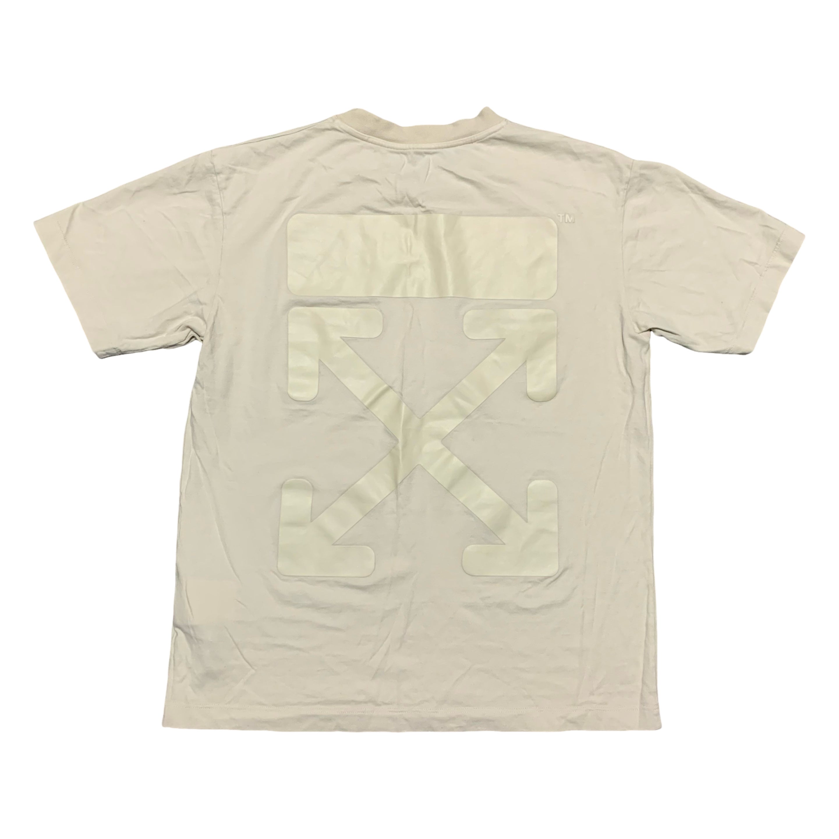 Off White XS Arrows Beige White Tee Virgil Abloh